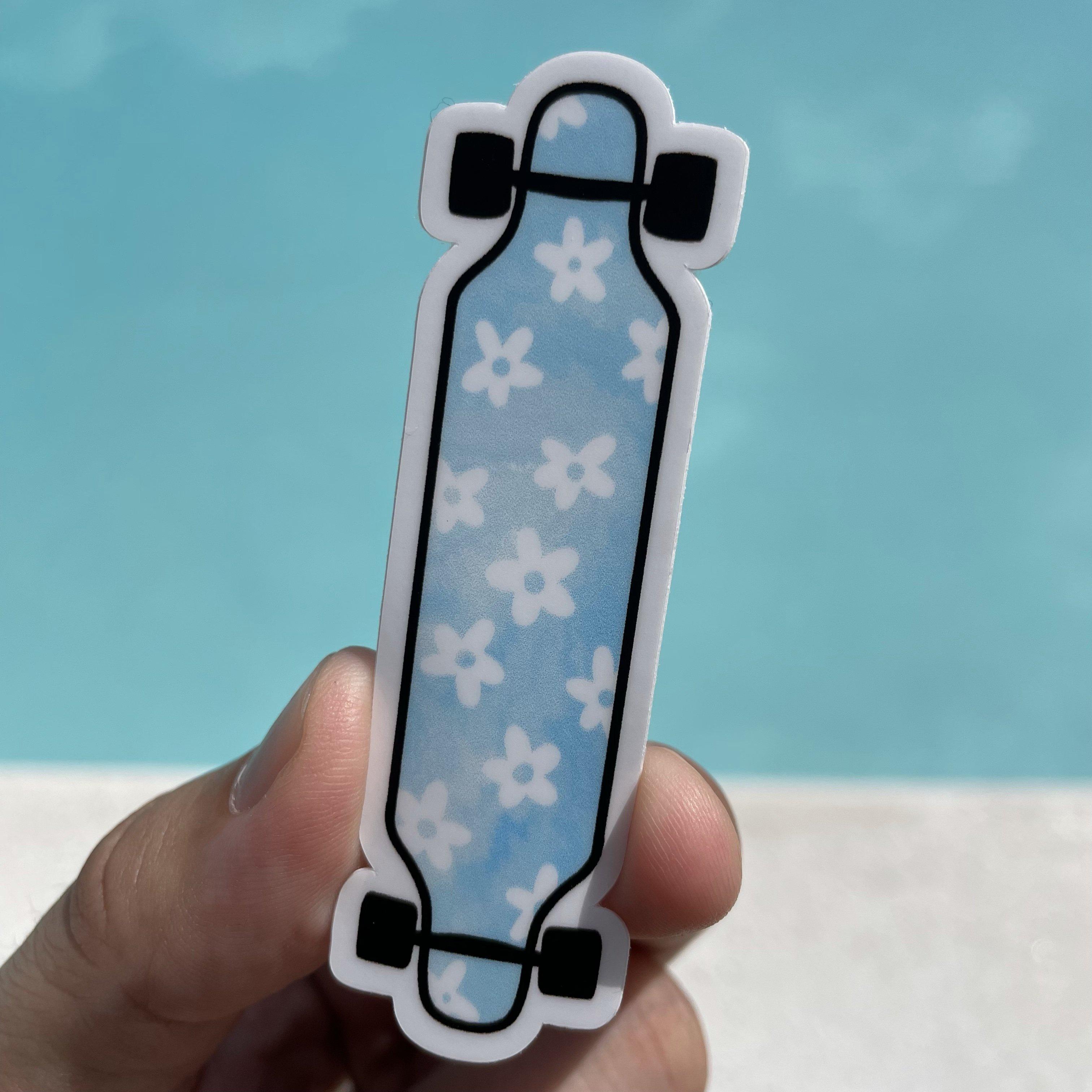  Blue Tie Dye Floral Longboard Aesthetic Sticker、mySite、elrpsem3k