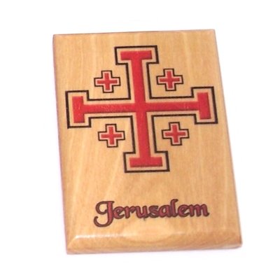 Jerusalem Cross Icon Magnet - Olive wood (6x4 cm or 2.4x1.6 inches)、mySite、topwebapps
