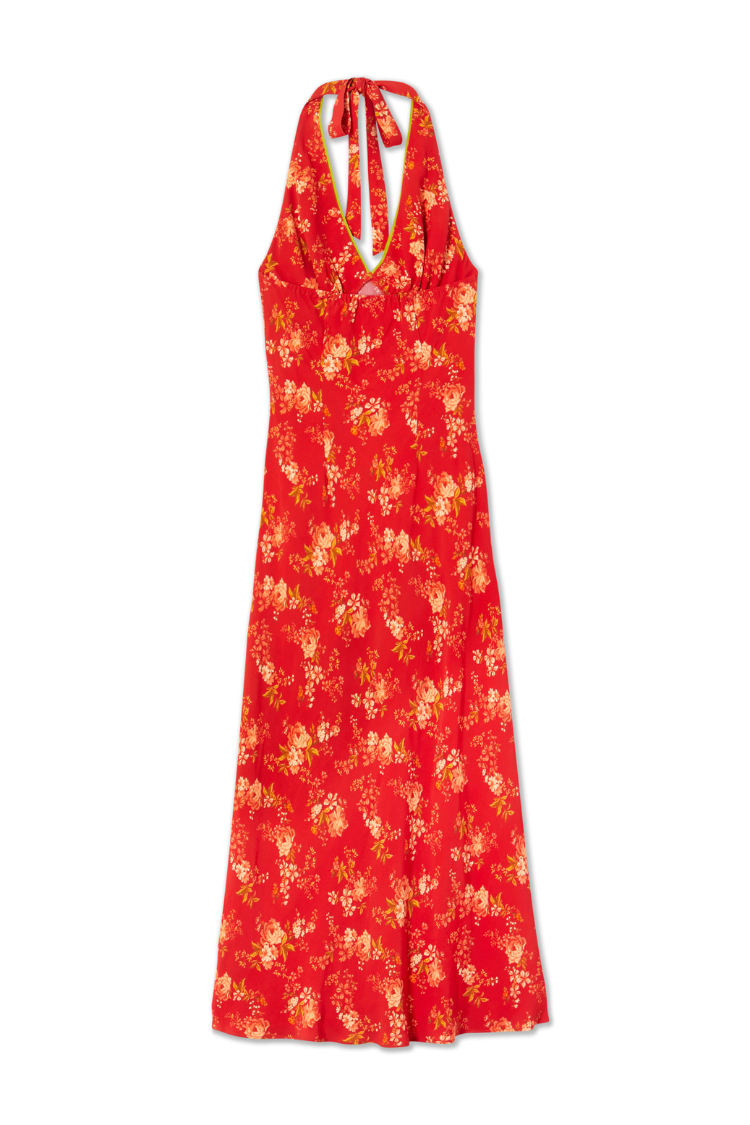 Red Floral Halter Dress、mySite、solidvoid