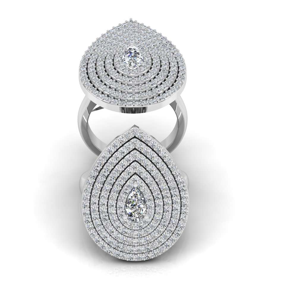 5-Row Pear Cluster Moissanite Engagement Ring、mySite、hinf8tx79