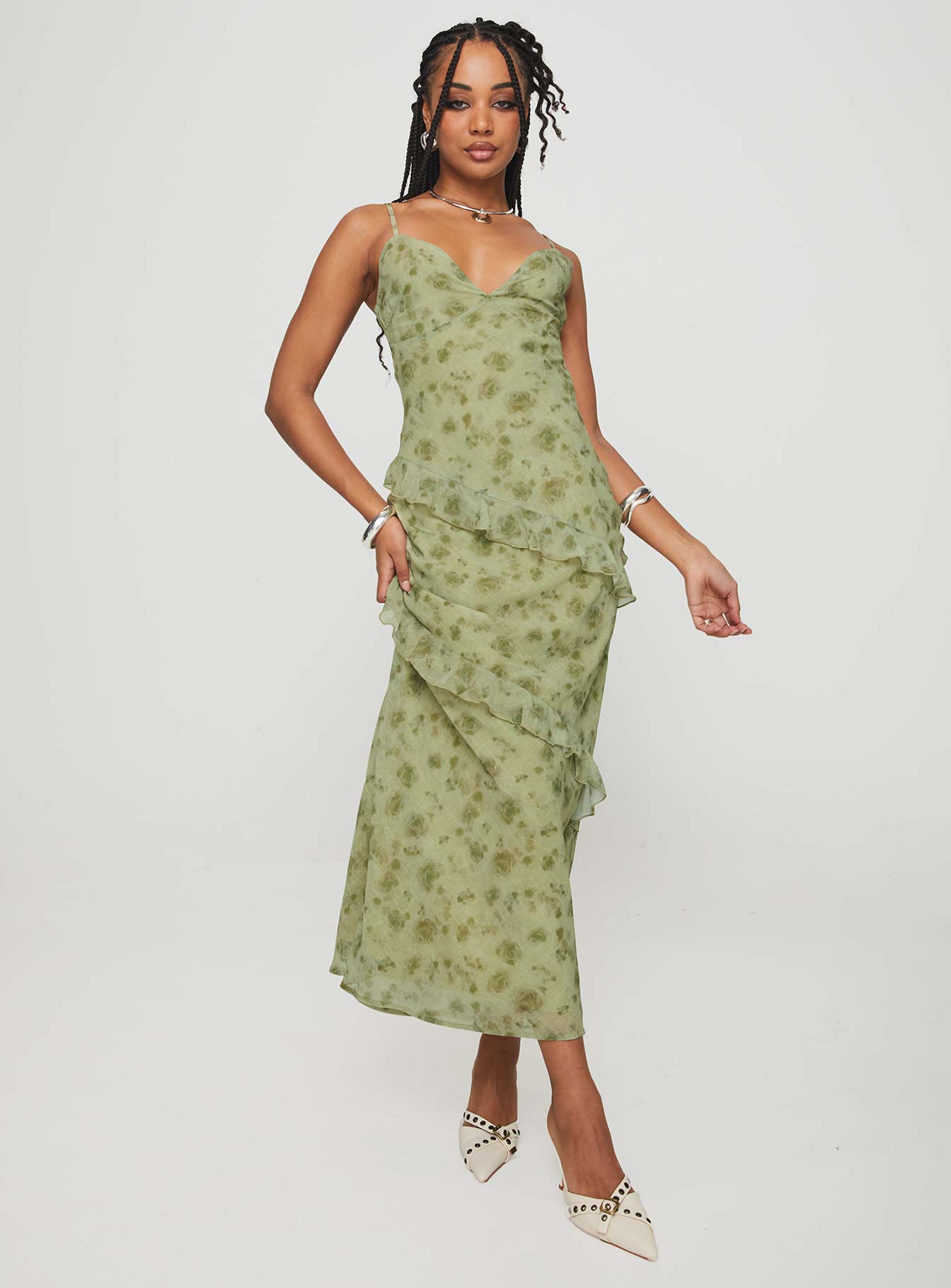 Teffoli Maxi Dress Green、mySite、solidvoid