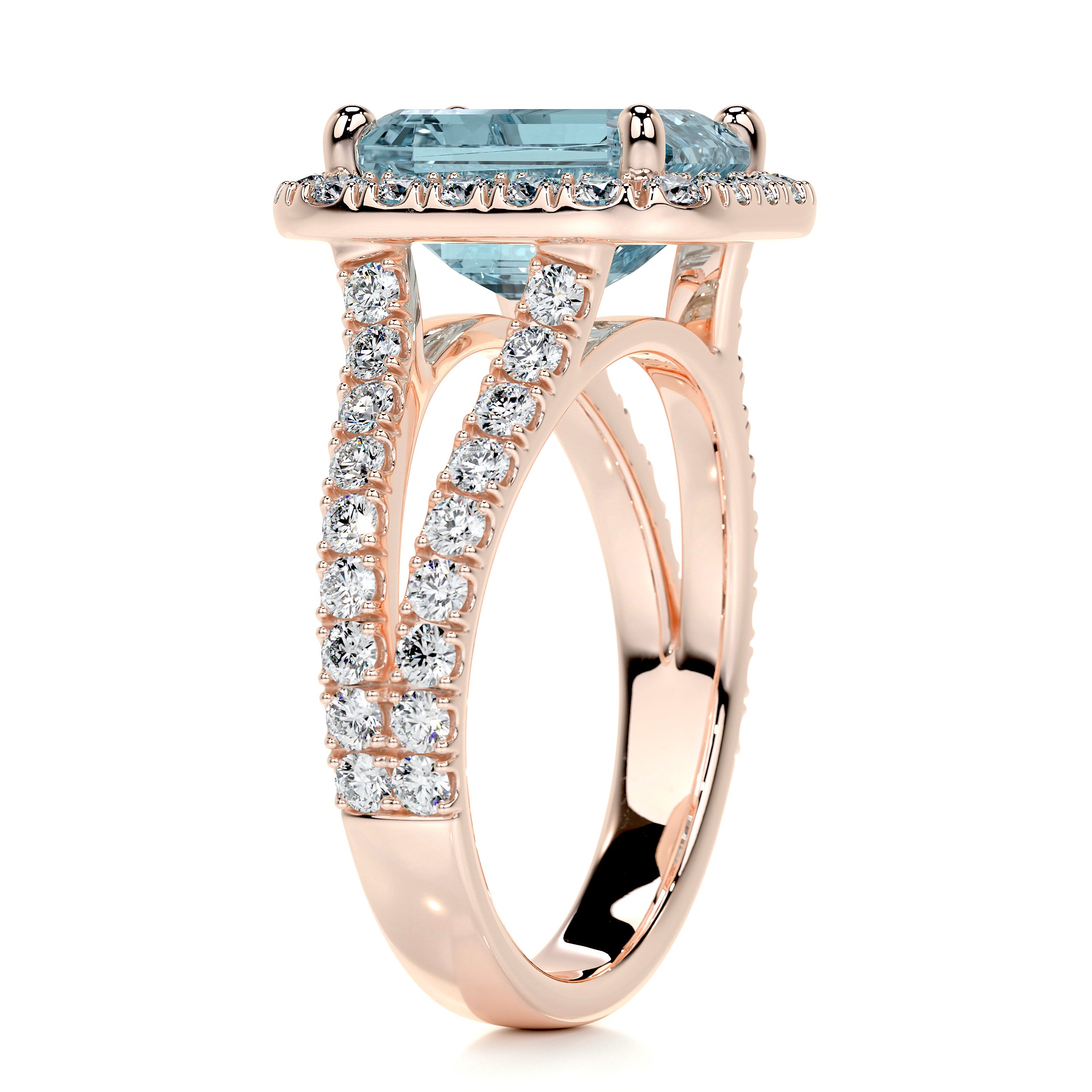 Melody Gemstone & Diamonds Ring (5 Carat) - 14K Rose Gold、mySite、hinf8tx79