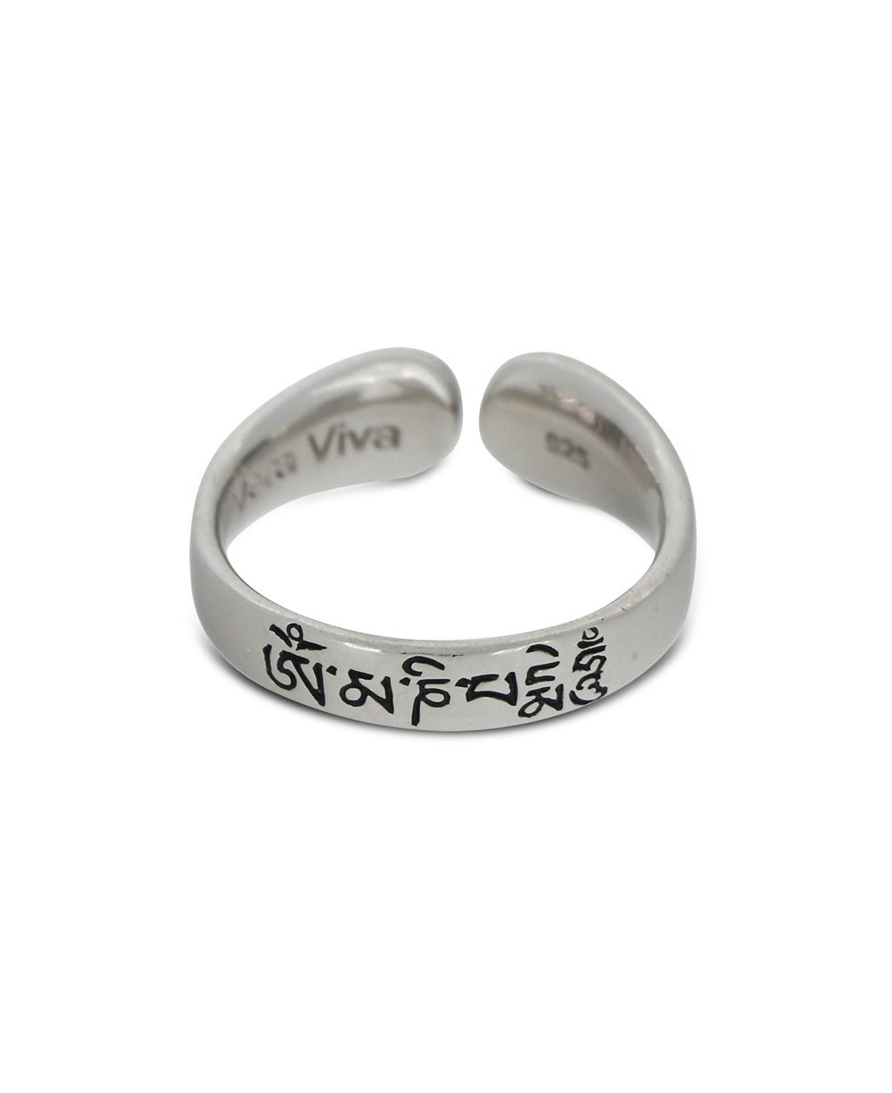 Om Mani Padme Hum Sterling Silver Adjustable Ring、mySite、topwebapps