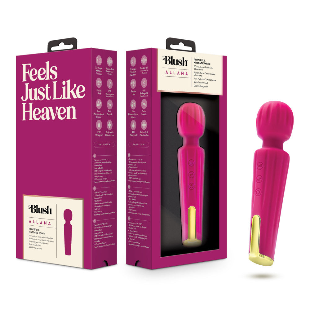 Blush Allana Velvet 20 Function Vibrating Massage Wand With RumboTech™、mySite、bottomscart