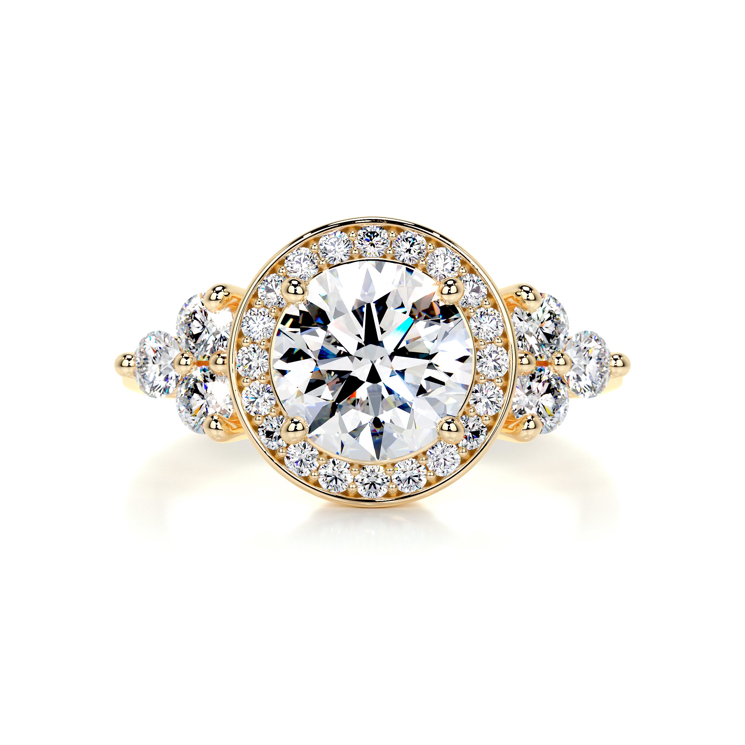 Ivy Moissanite & Diamond Ring -18K Yellow Gold、mySite、hinf8tx79