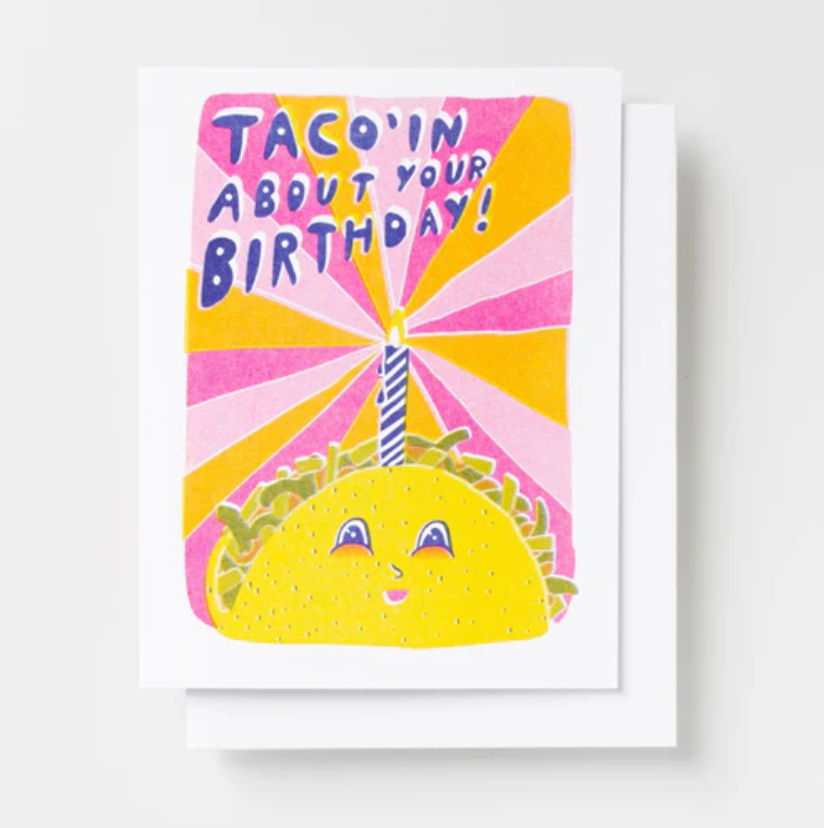 Yellow Owl - Taco Birthday - Risograph Card、mySite、garagedoors4me