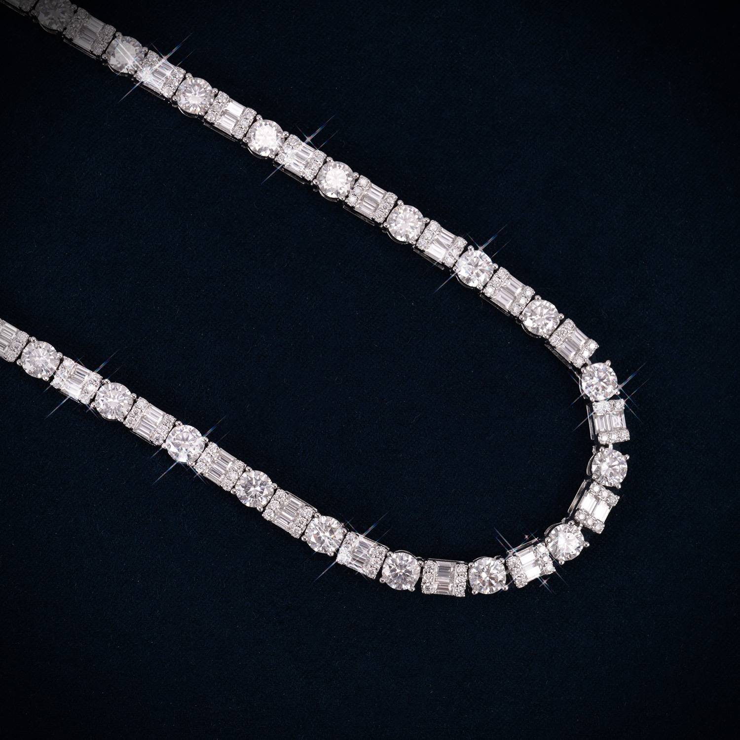 5MM Hybrid Cut Moissanite Tennis Chain 14K Gold、mySite、hinf8tx79