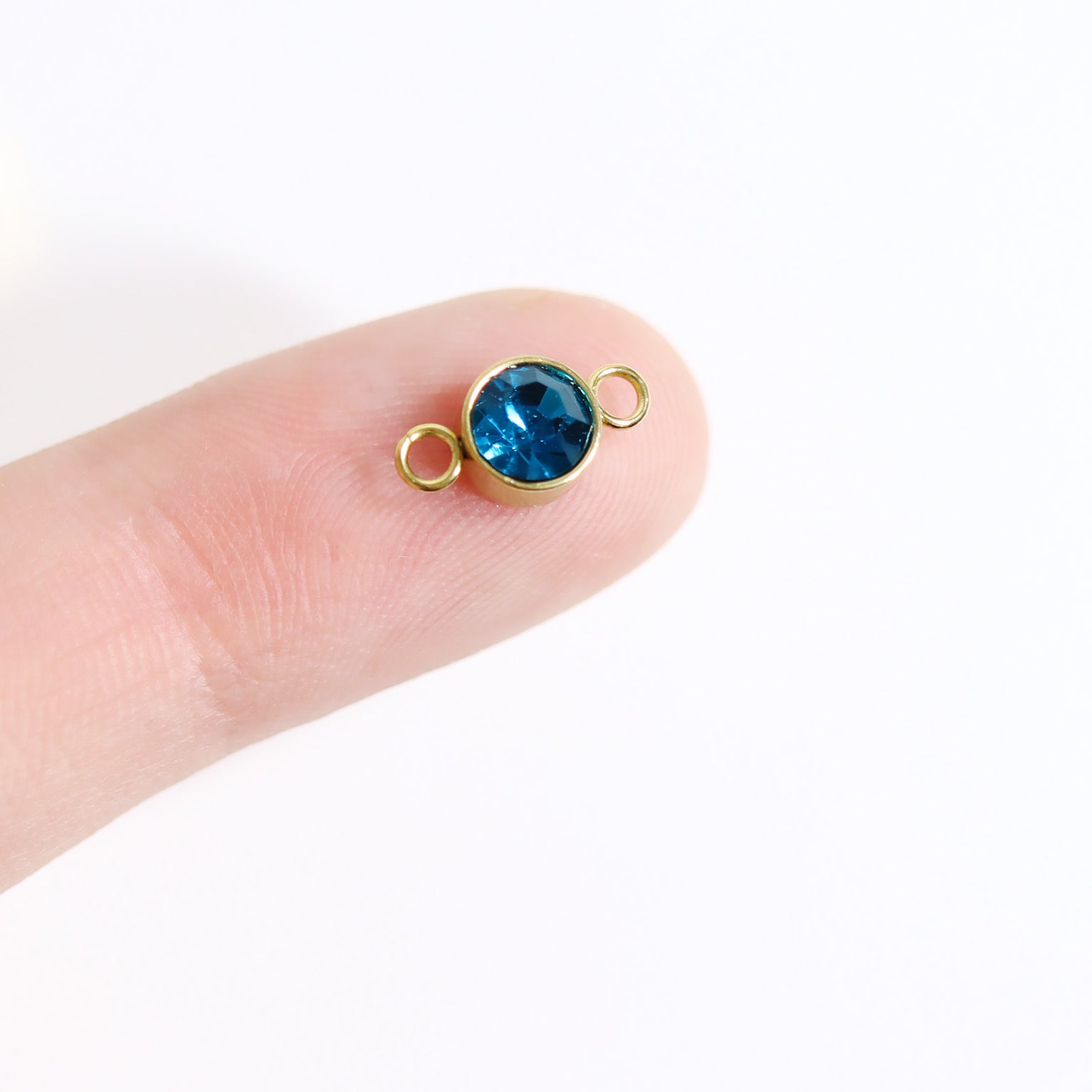 18K Gold PVD Stainless Steel Birthstone Connector Charm / PDL0122、mySite、dreamappss