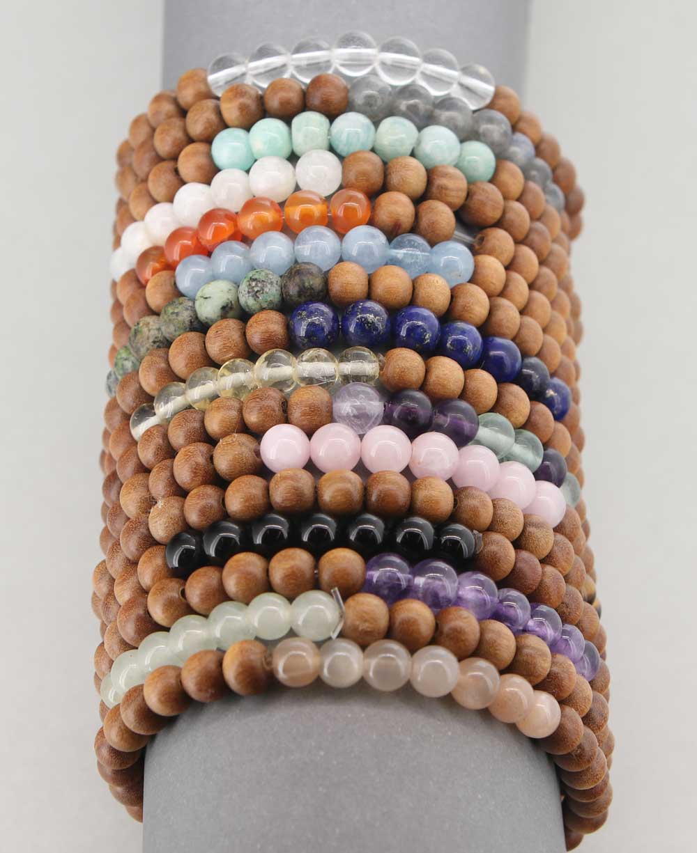 Gemstone and Sandalwood Mala Beaded Bracelet、mySite、topwebapps