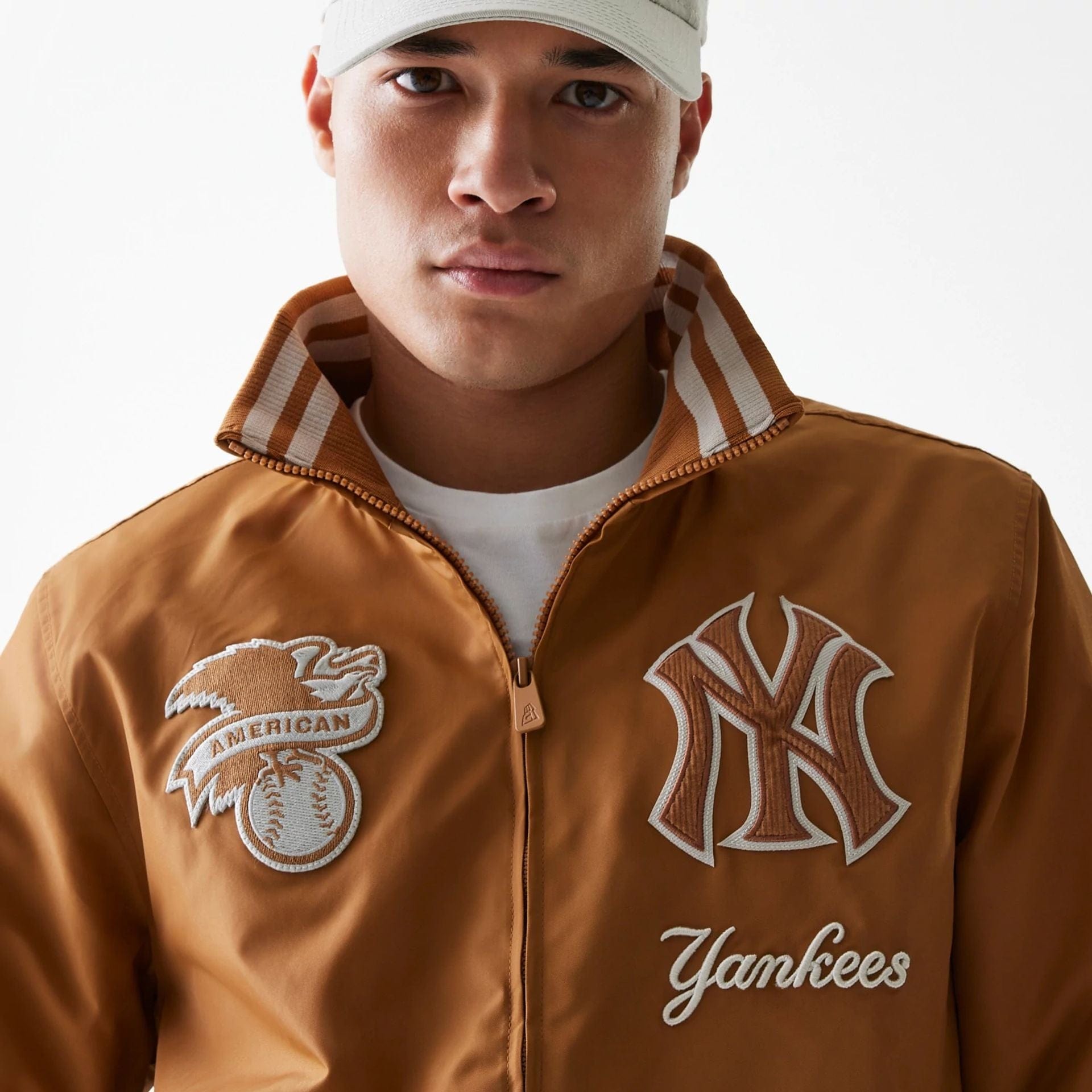 New York Yankees Logo Select Fashion Beige Full Zip Jacket、mySite、vikingsvslions