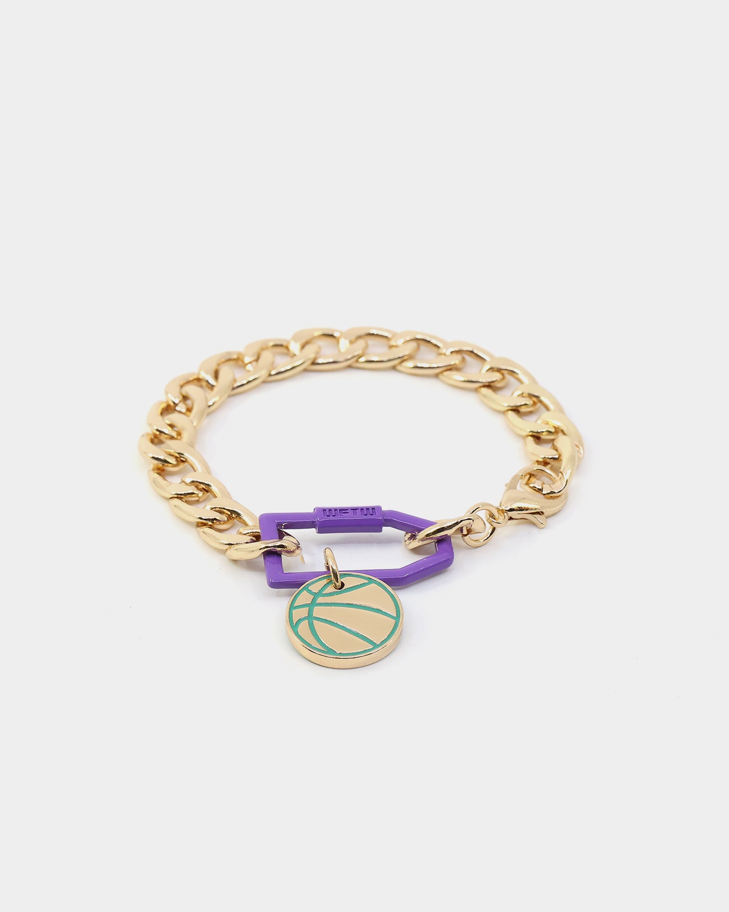 Wild For The Weekend Slam Dunk Basketball Bracelet Gold/Purple/Teal、mySite、zt4zffjzw