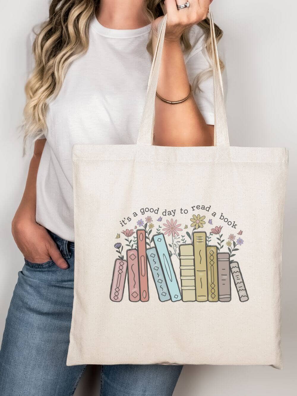 It's a Good Day to Read a Book Cotton Canvas Tote Bag、mySite、camillekostekn