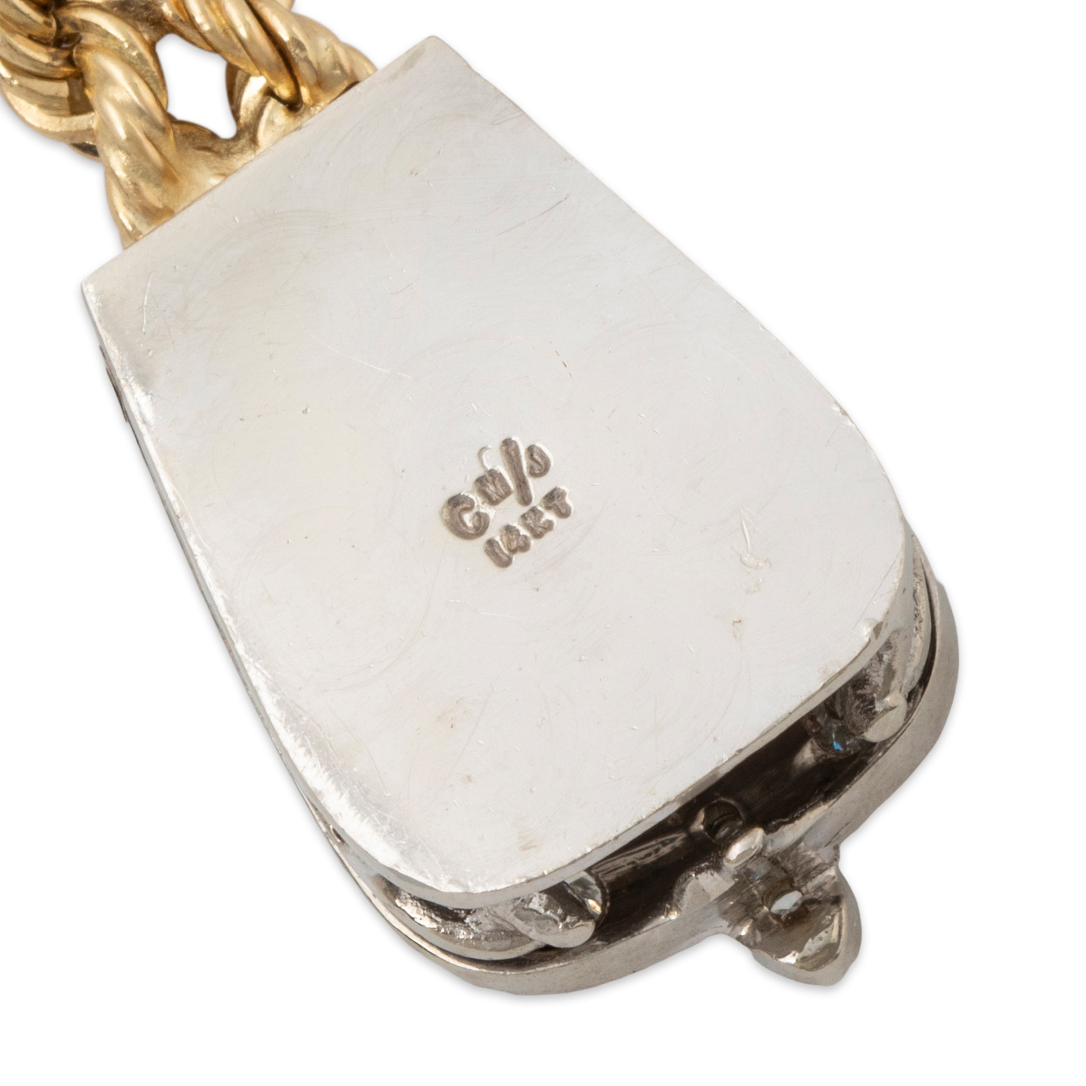 Vintage 14k Yellow & White Gold .237cttw Diamond Rope Buckle Bracelet 7.25、mySite、hinf8tx79