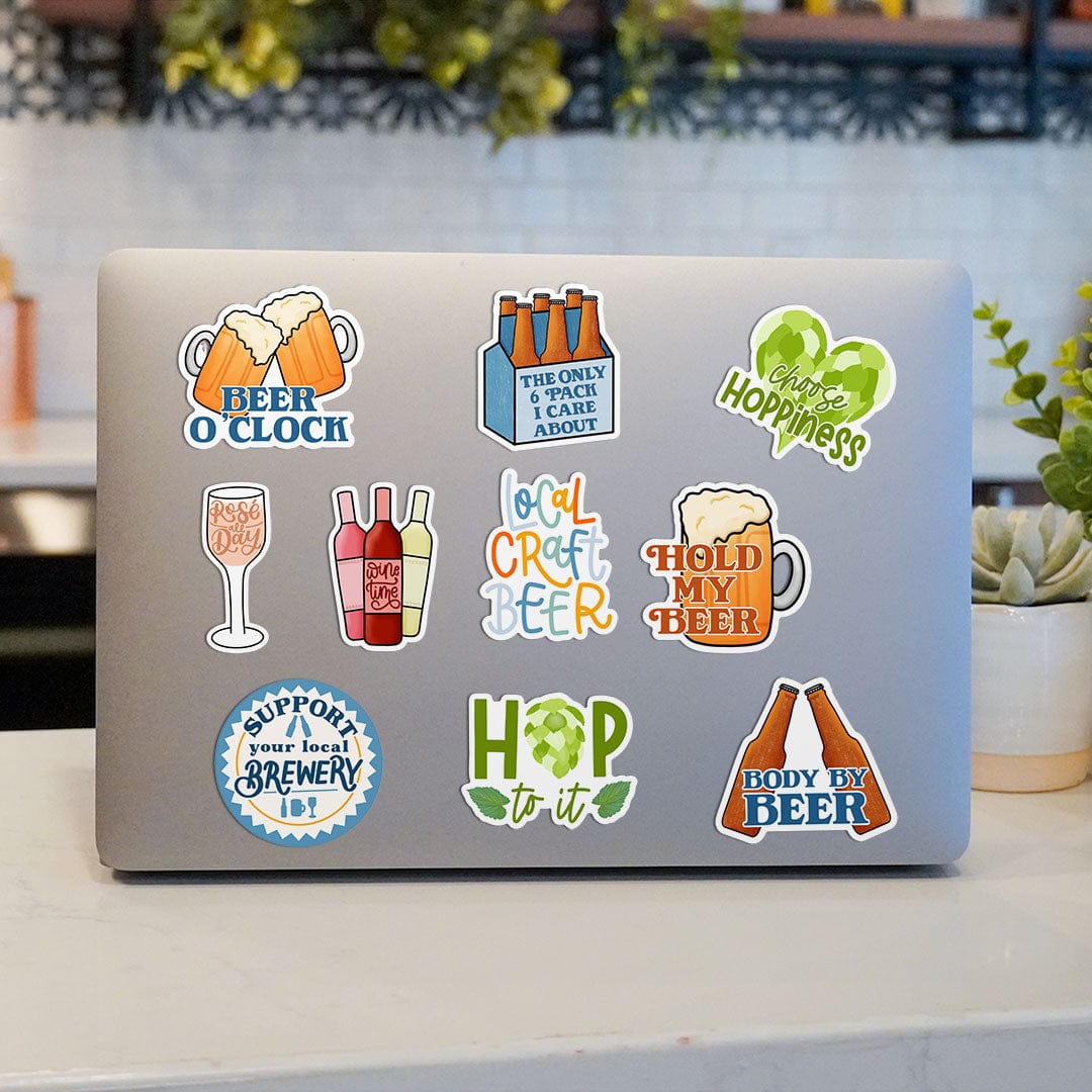  Beer and Wine Sticker 10 Pack、mySite、elrpsem3k