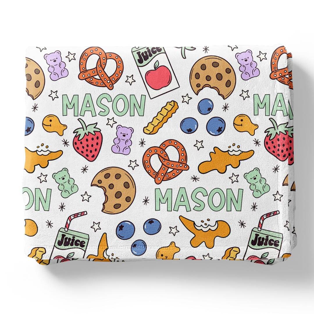  Snack Time Personalized Kids Blanket、mySite、layawaytickets