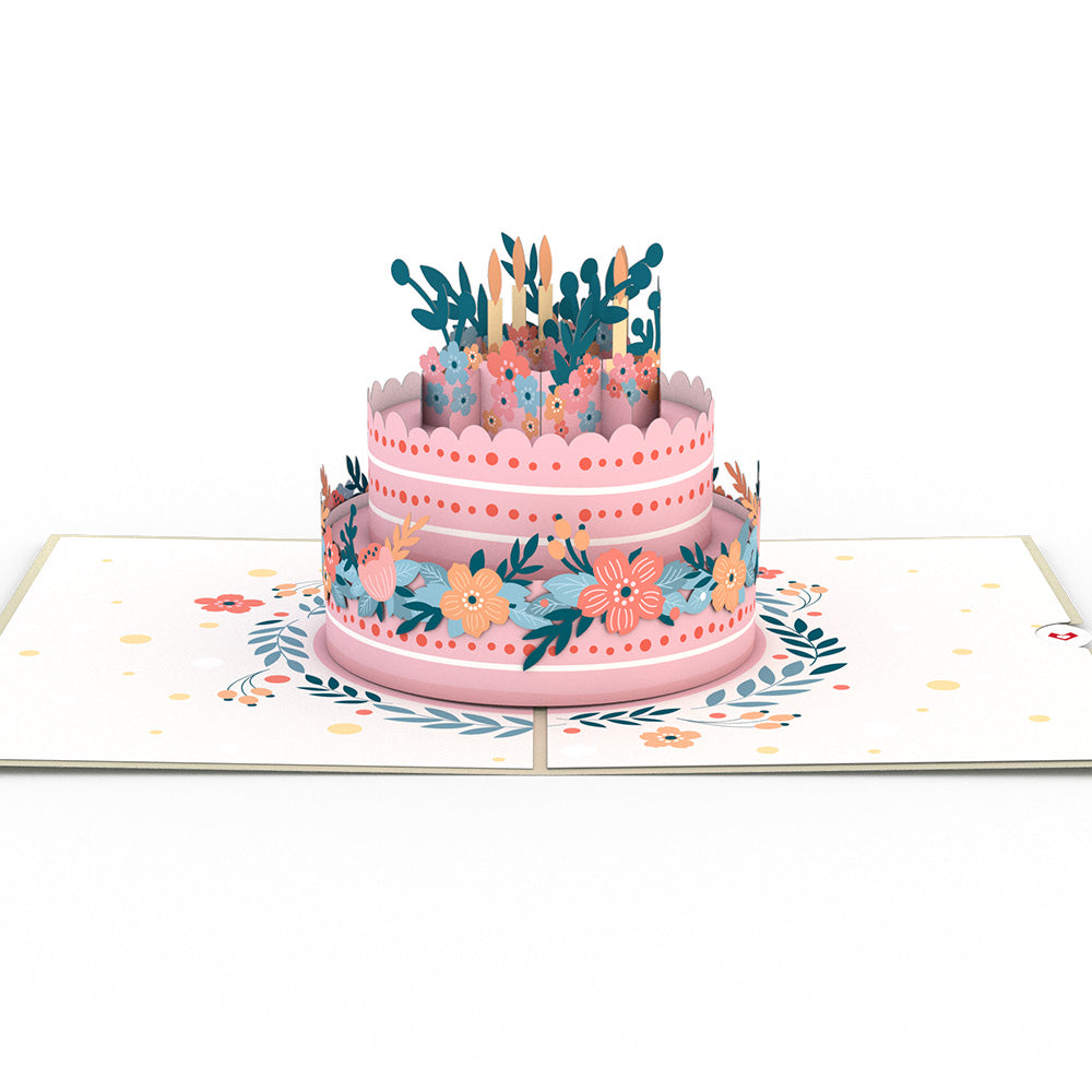 Floral Birthday Cake Pop-Up Card、mySite、solidvoid