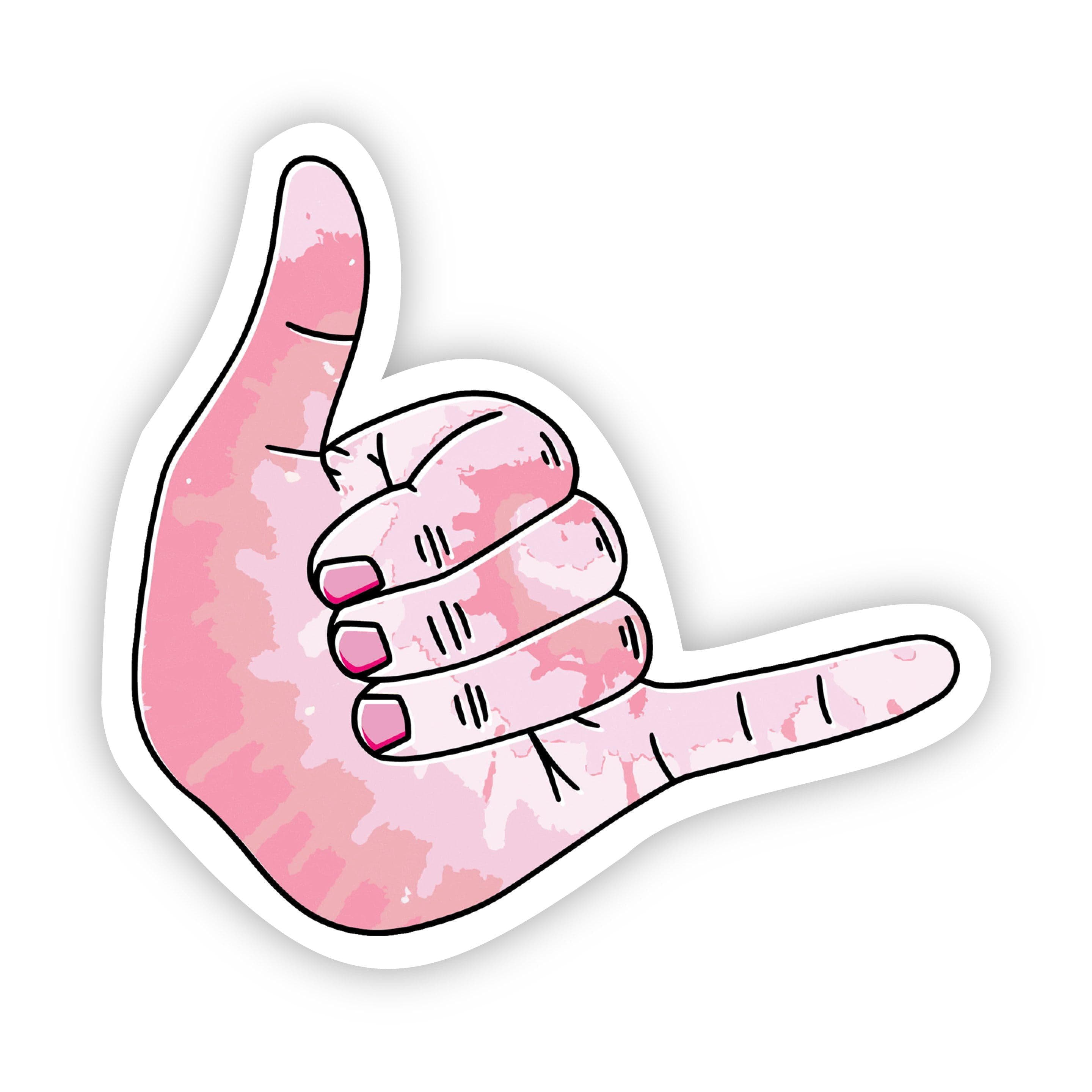  Shaka Pink Aesthetic Sticker - Hang Loose、mySite、elrpsem3k