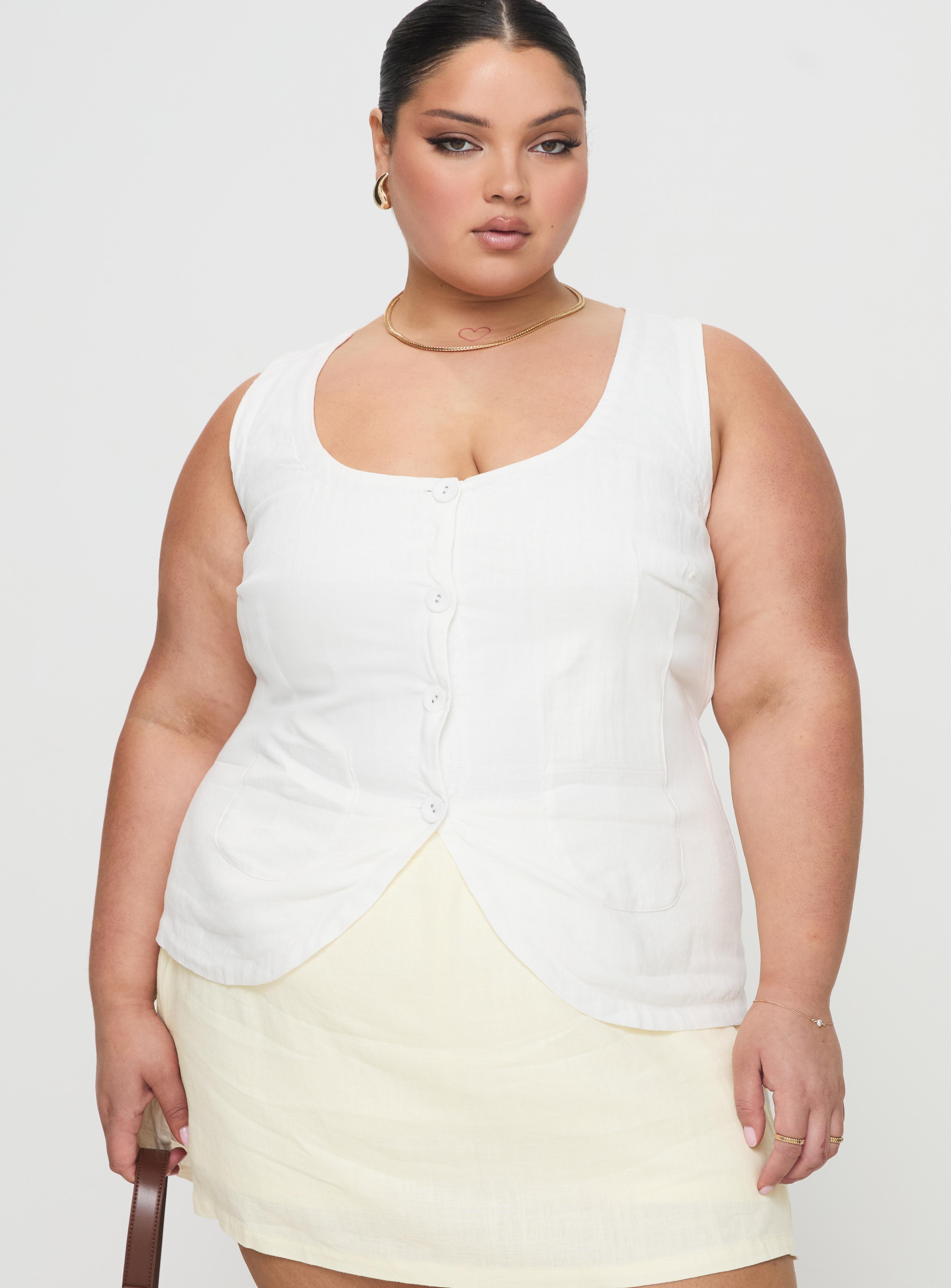 Spirito Vest Top White Curve、mySite、solidvoid