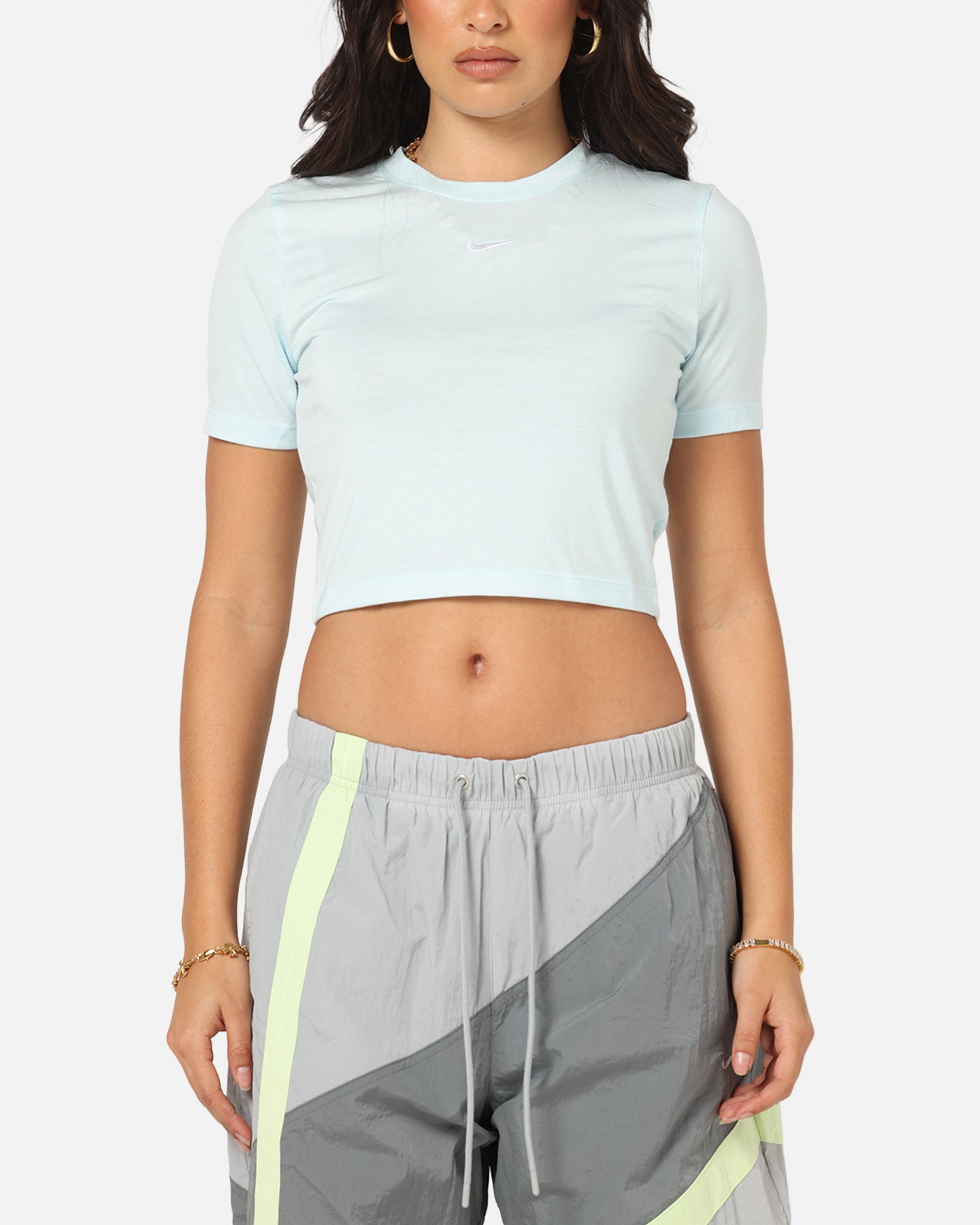 Nike Women's Sportswear Essential Slim Cropped T-Shirt Glacier Blue/White、mySite、zt4zffjzw