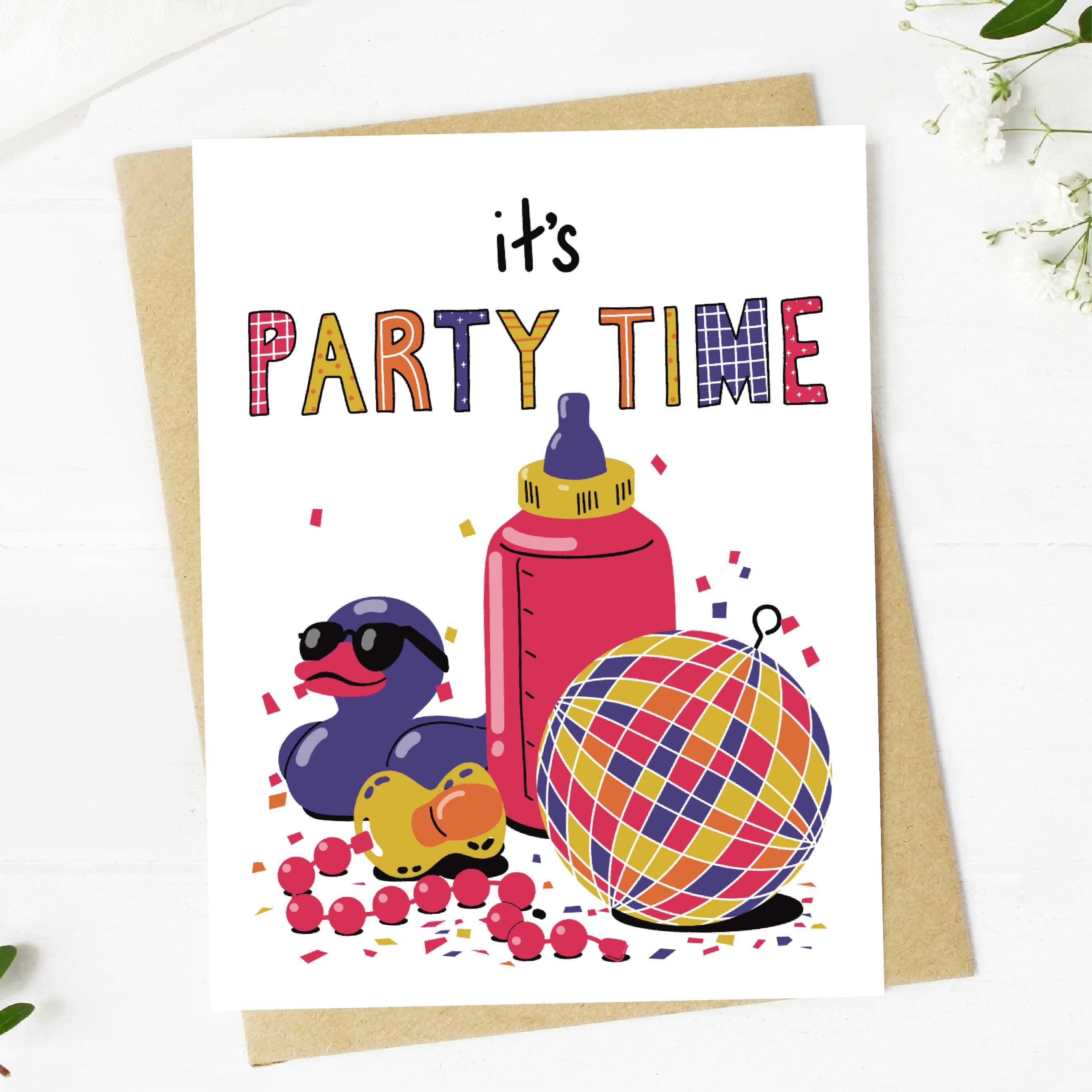  It's Party Time Baby Card、mySite、elrpsem3k