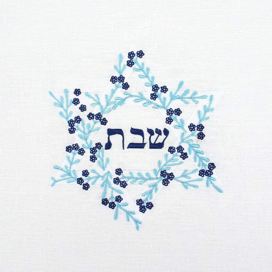 Floral Star of David Embroidered Challah Cover、mySite、topwebapps