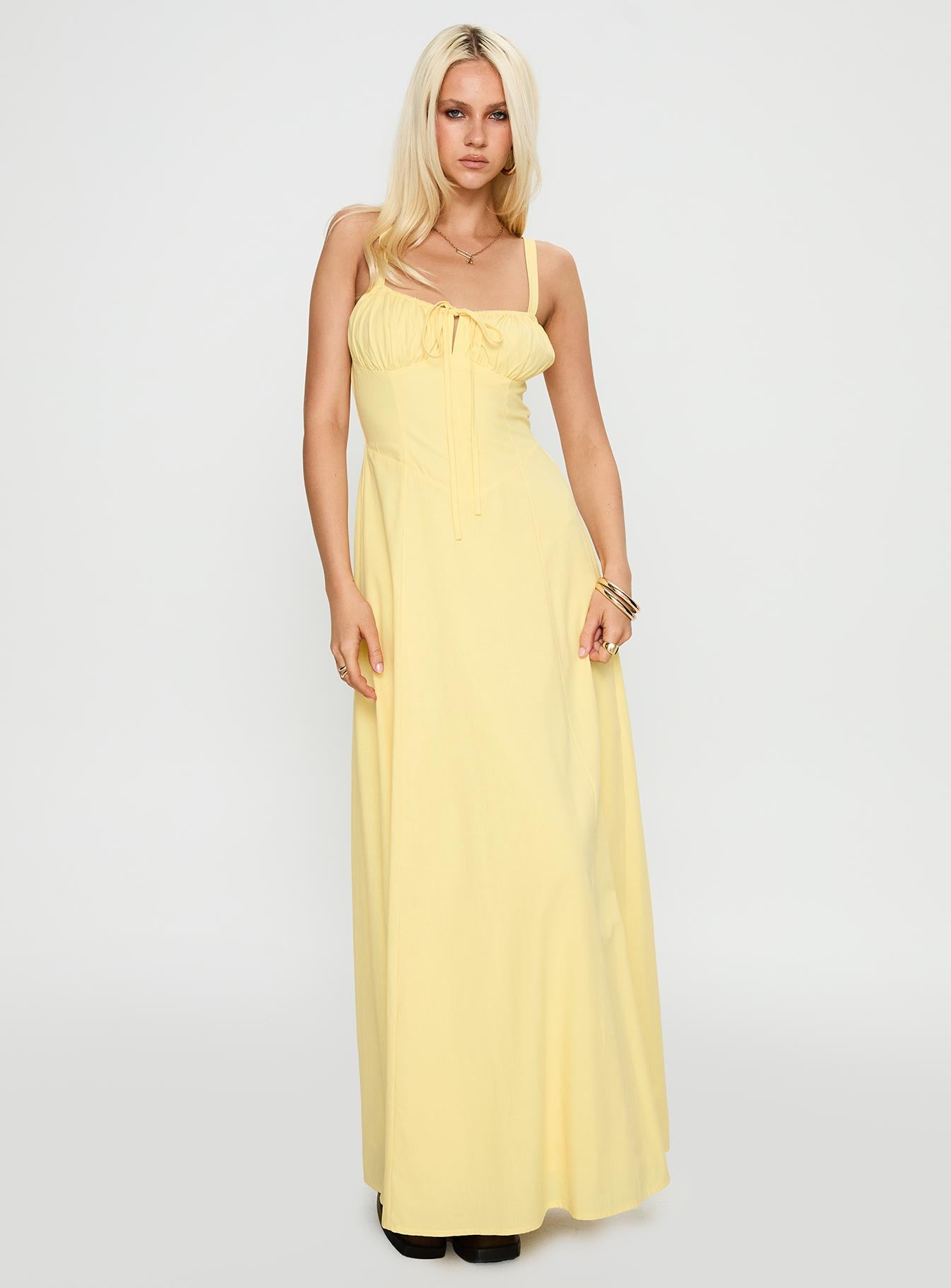 Leticia Maxi Dress Lemon、mySite、solidvoid