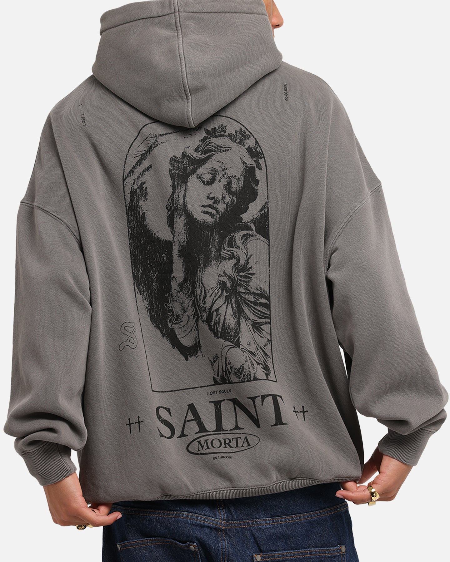 Saint Morta Lost Souls Boxy Hoodie Washed Charcoal、mySite、zt4zffjzw