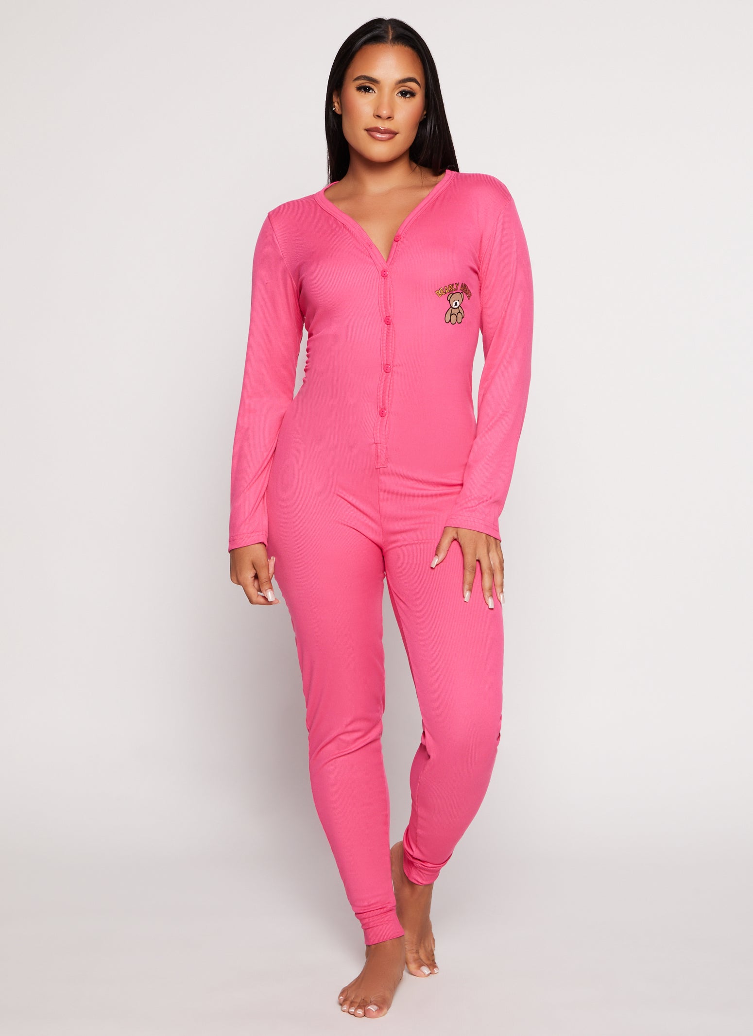 Ribbed Bearly Awake Embroidered Onesie Pajamas、mySite、camillekostekn