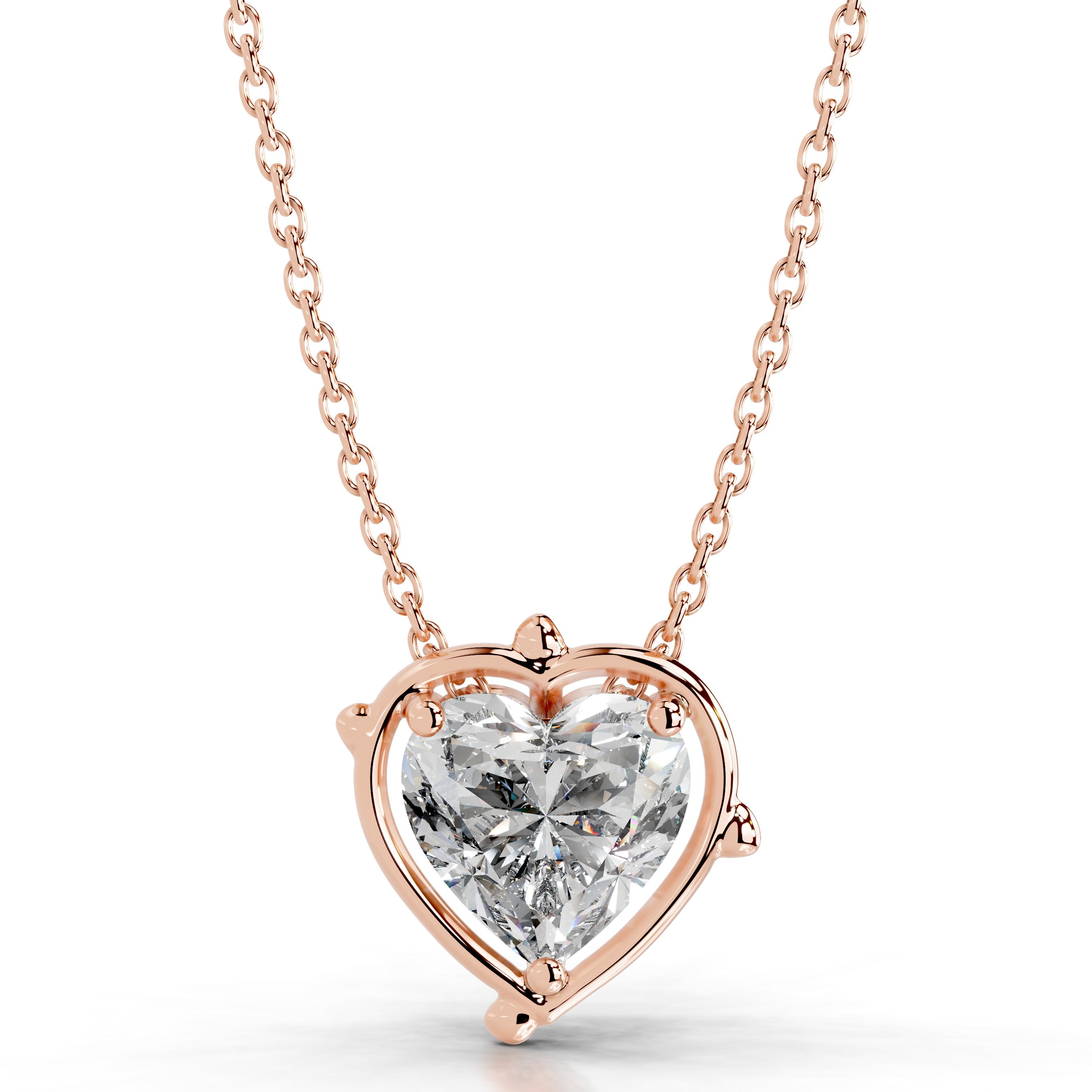 Rooted in Love Heart Lab Grown Diamond Necklace - 14K Rose Gold、mySite、hinf8tx79