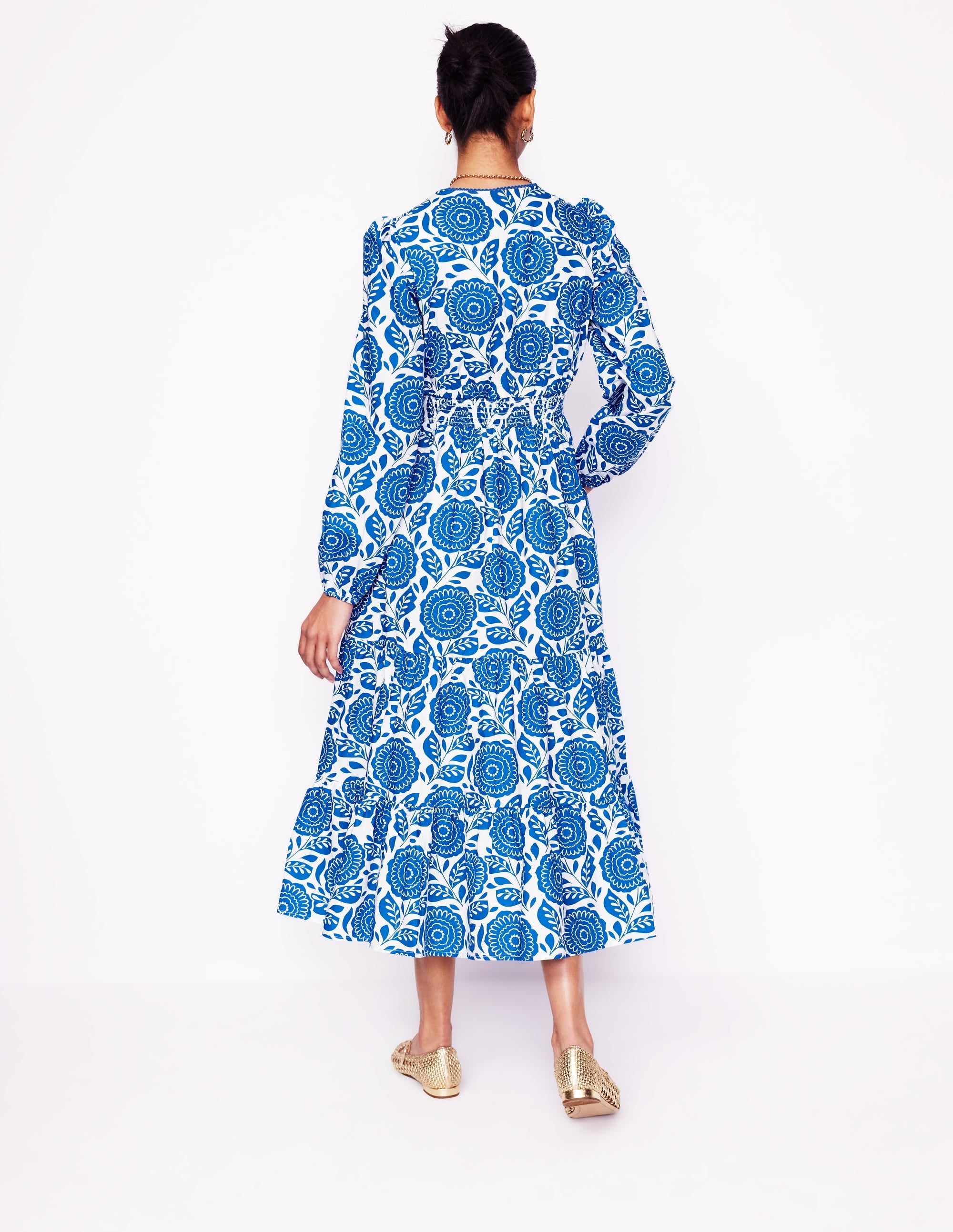  Violet Cotton Midi Dress-Gallery Blue, Dahlia Stamp、mySite、ashleygrahame