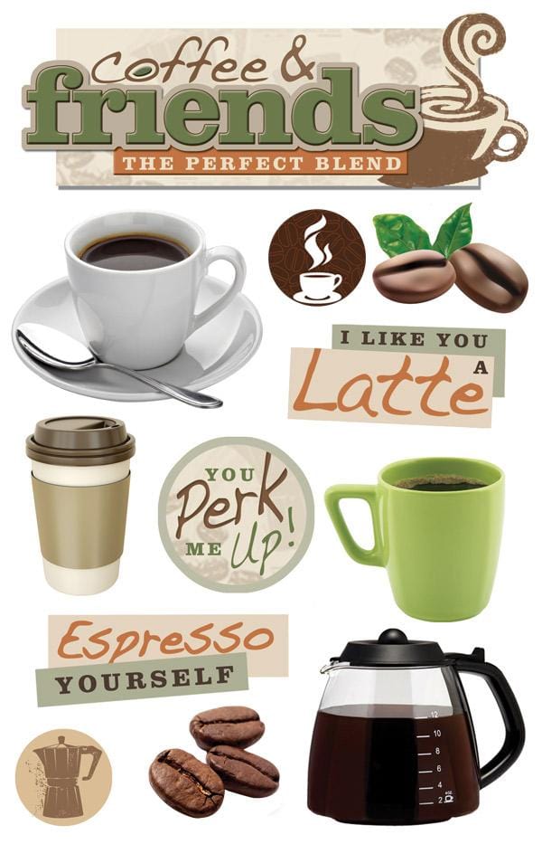  Scrapbook Stickers - 3D Coffee Talk、mySite、ghnorth