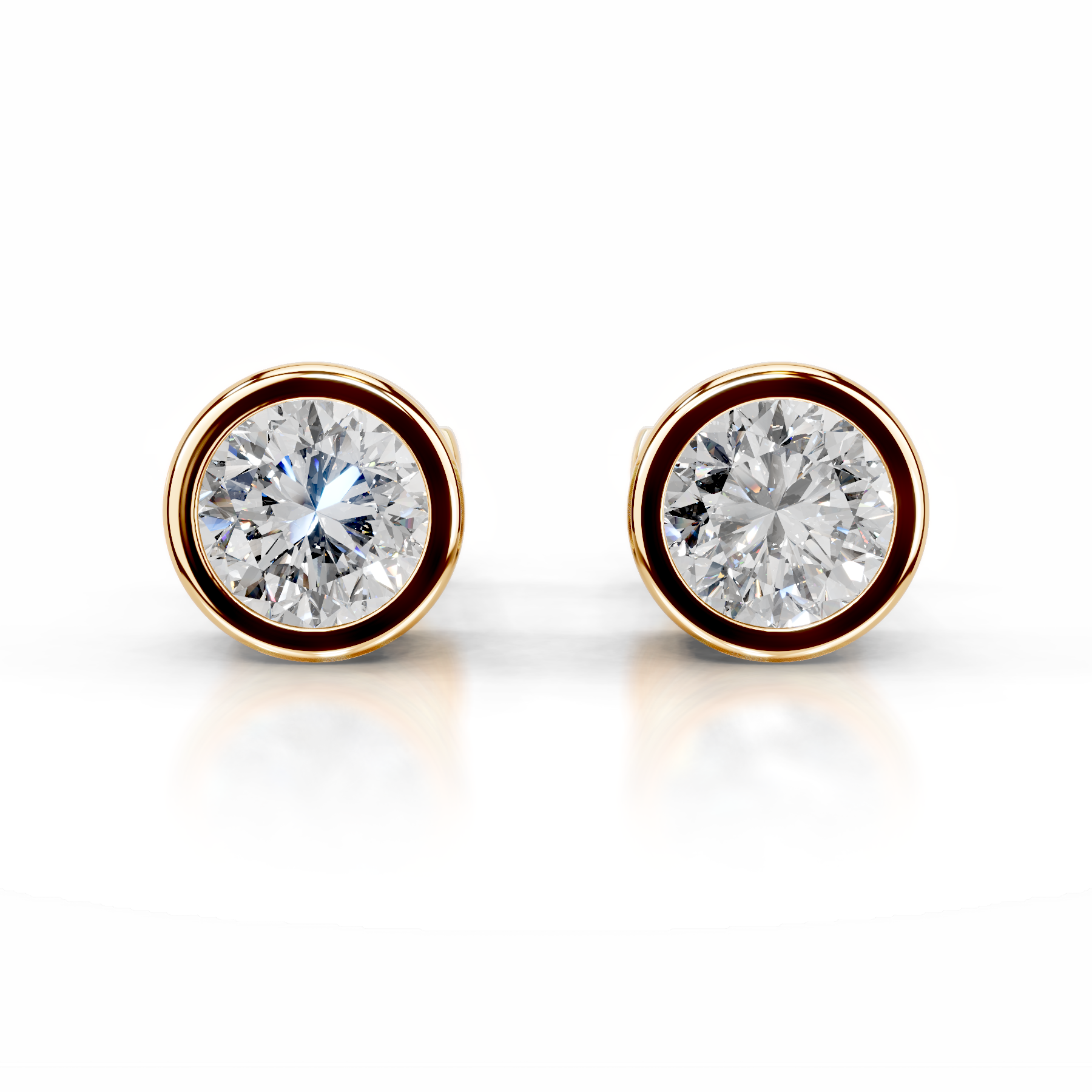 Amber Diamond Earrings (3 Carat) -18K Yellow Gold、mySite、hinf8tx79