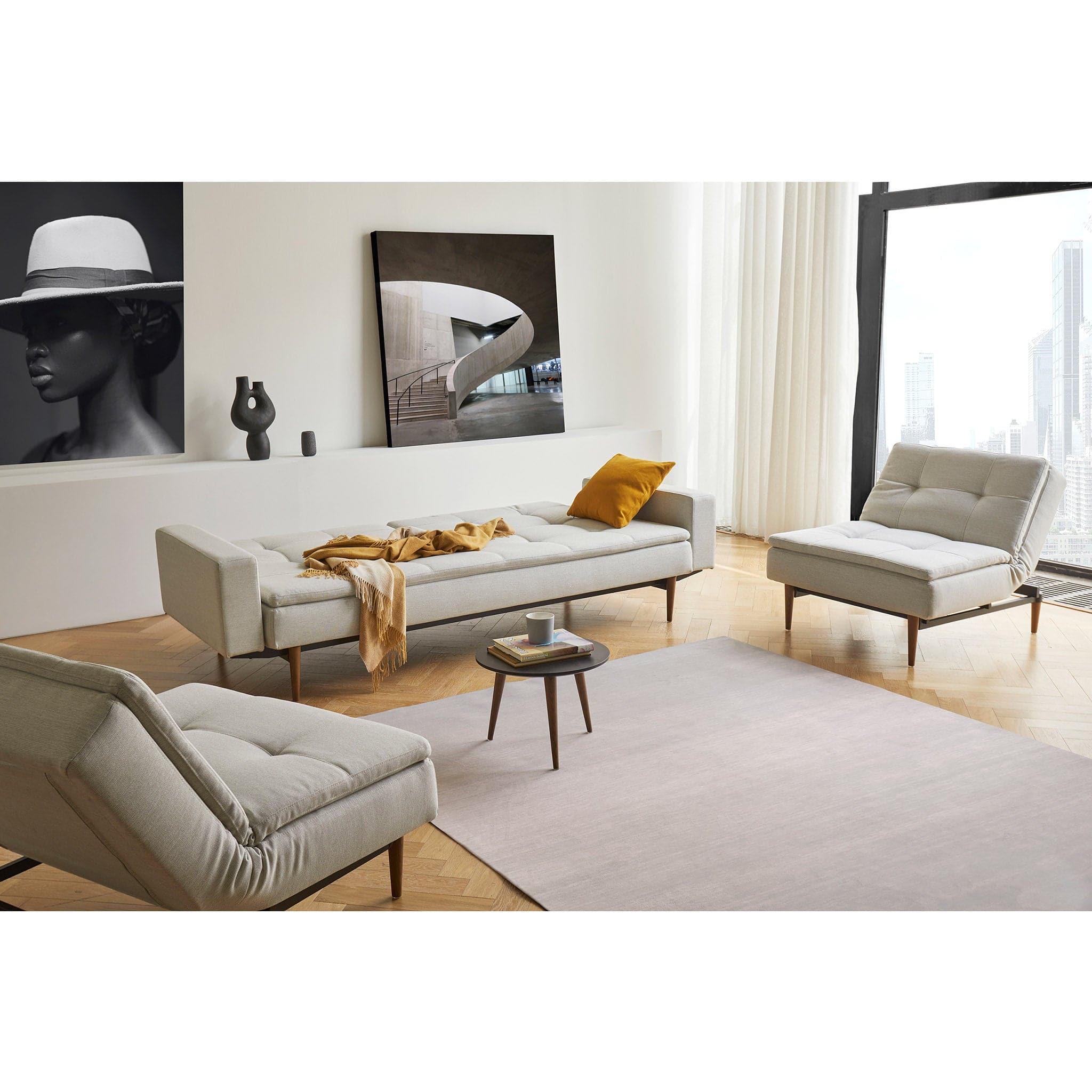 Dublexo Styletto Sofa Bed Dark Wood With Arms、mySite、neckold