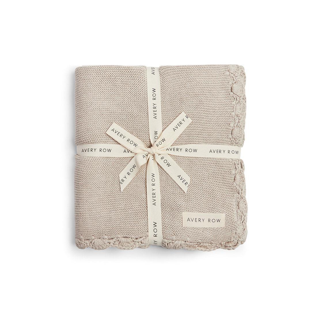  Avery Row Organic Cotton Scallop Knit Blanket - Stone、mySite、merchandisen