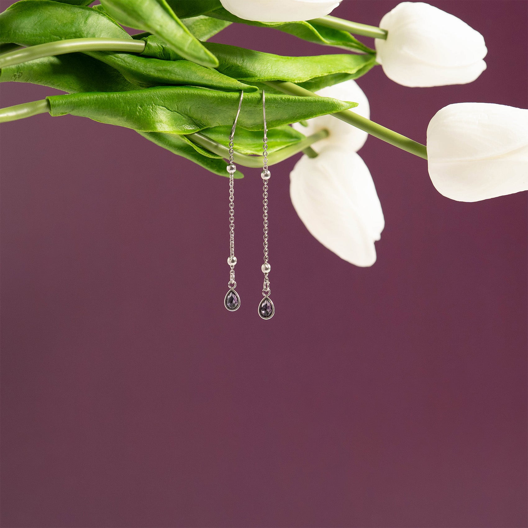 Stainless Steel Teardrop Birthstone Charm / PDL0264、mySite、dreamappss