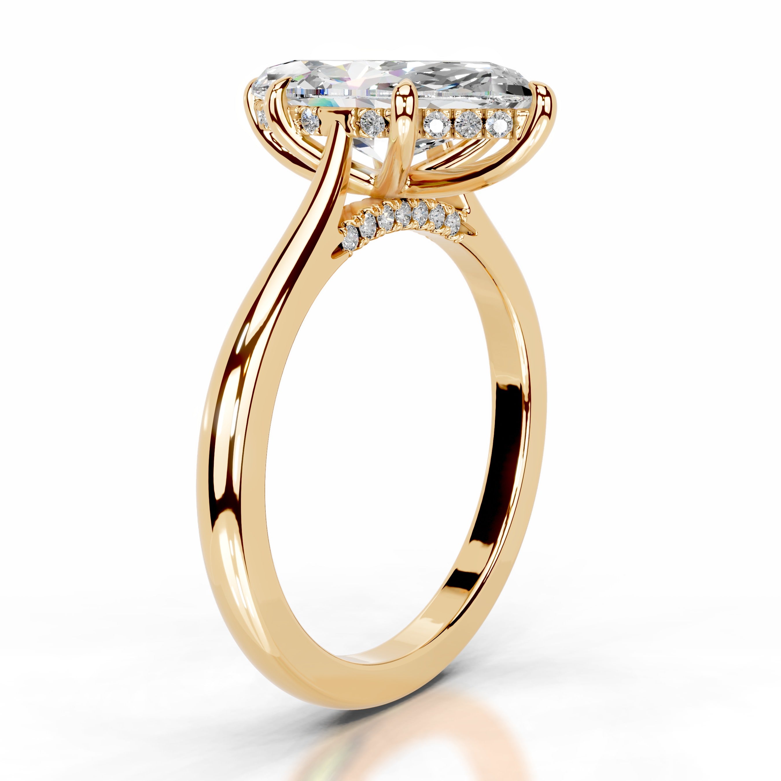 Araluen Moissanite & Diamond Ring - 18K Yellow Gold、mySite、hinf8tx79