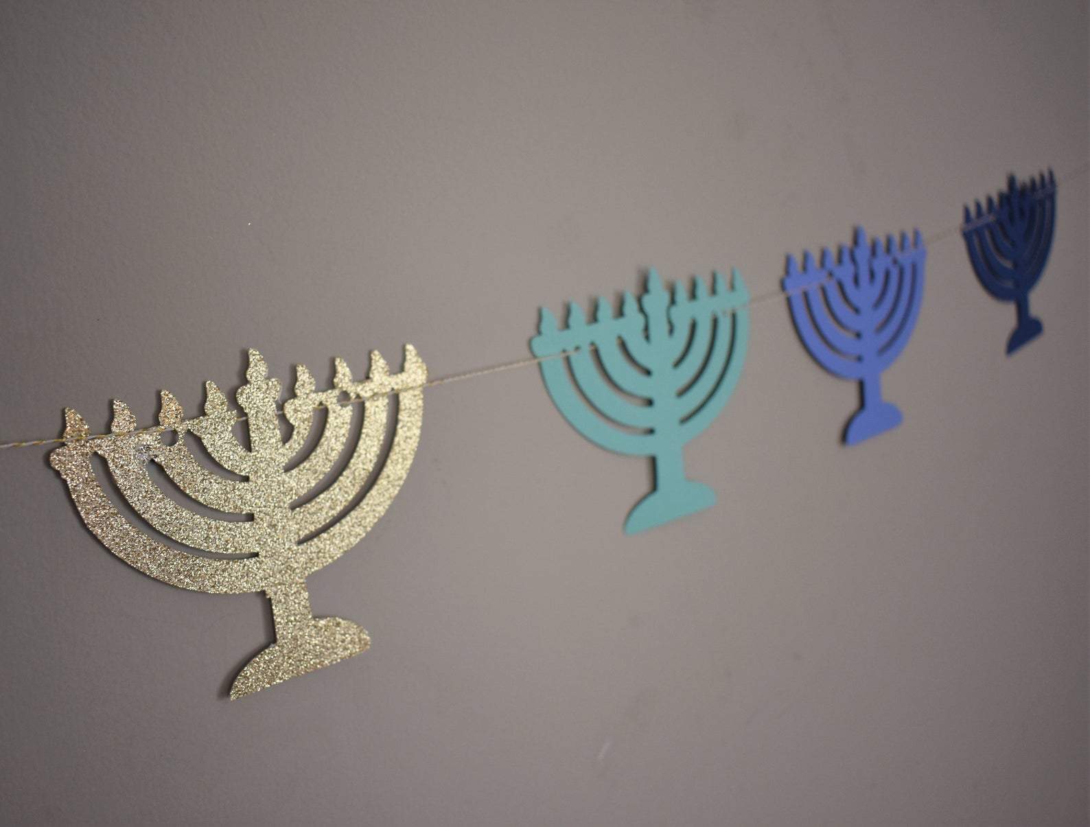 Menorah Garland - Blue and Glitter、mySite、topwebapps