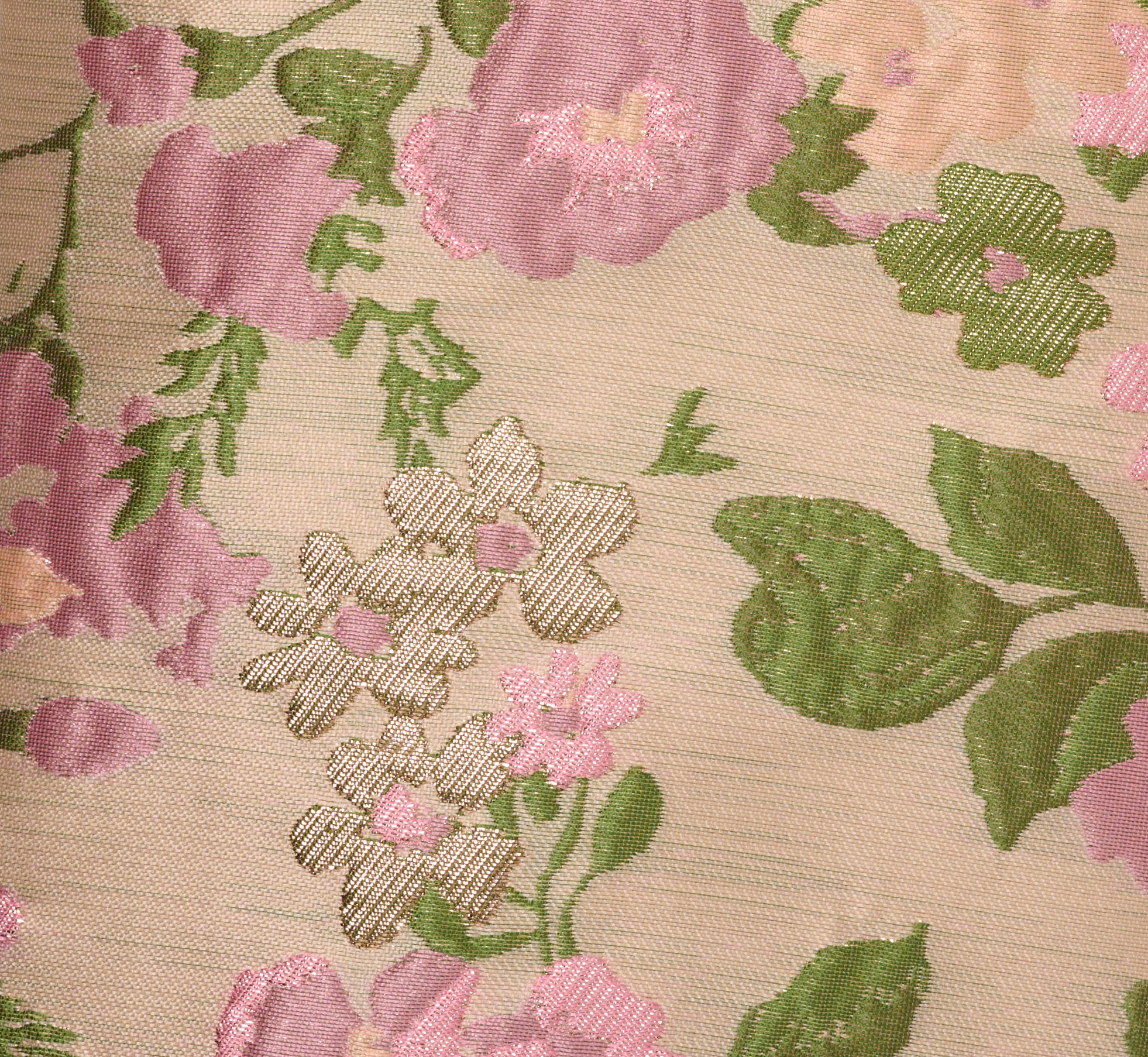 One Shoulder Metallic Floral Jacquard High Low Gown In Pink Green Multi、mySite、solidvoid