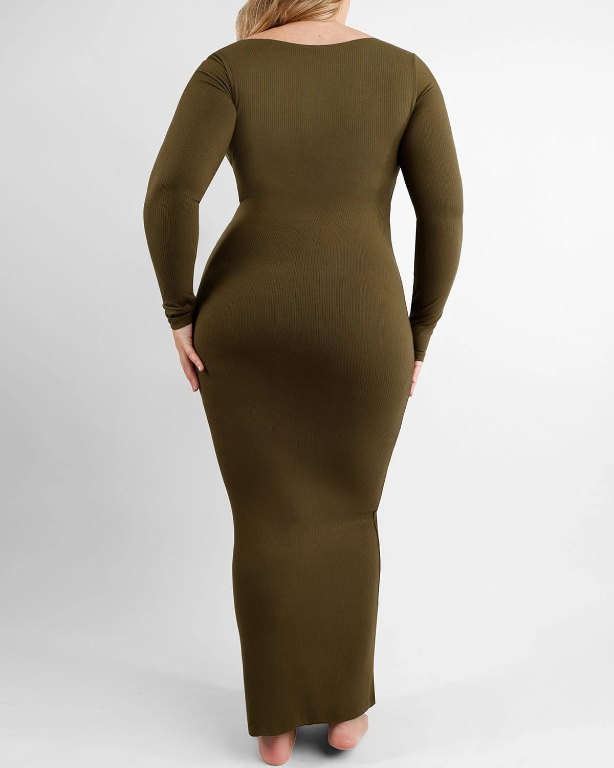 Cozy Ribbed Shoulder Cut-Out Shaping Dress、mySite、bengalsvssteelers