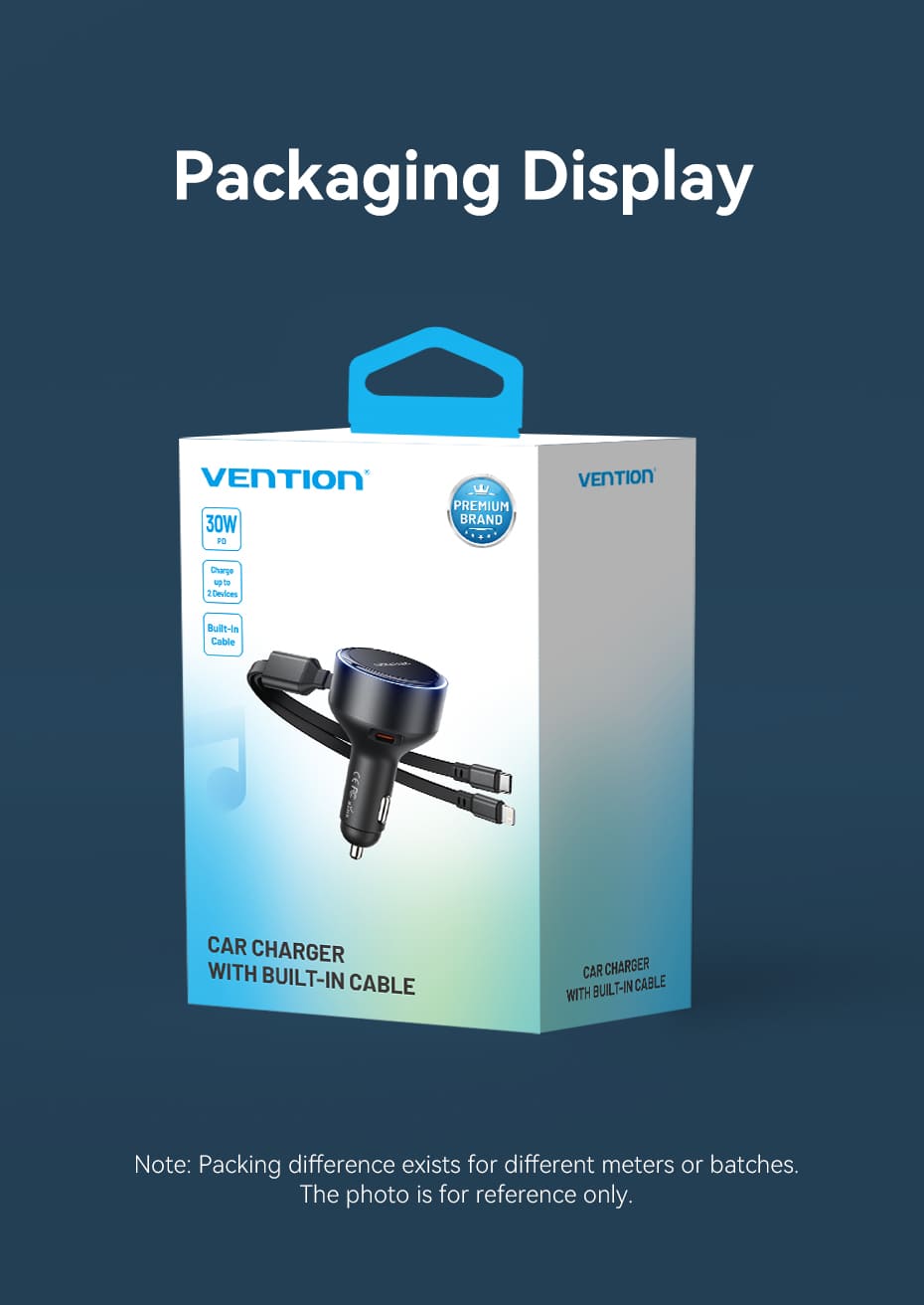 Three-Port USB-C + USB-C/Lightning (30W + 30W/27W) Car Charger