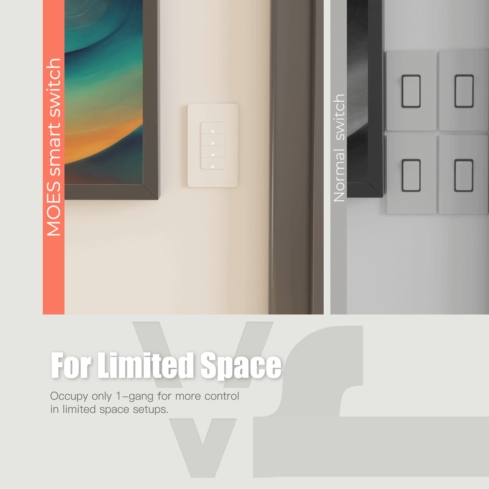 WiFi 1/2/3/4 Gang Smart Light Switch, Alexa Google APP Remote Light Switching、mySite、fannypackpong