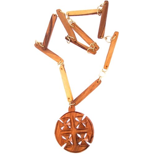  Extra Large Jerusalem Cross carved necklace by hand - ( 2.75 inches pendant and 70cm necklace ) with Certificate、mySite、elrpsem3k