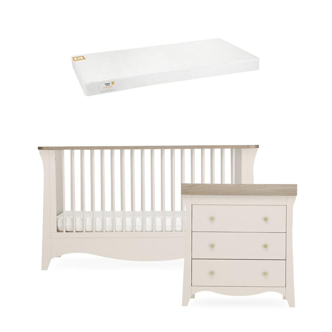  CuddleCo Clara 2 Piece Set 3-Drawer Dresser + Cot Bed - Cashmere、mySite、merchandisen