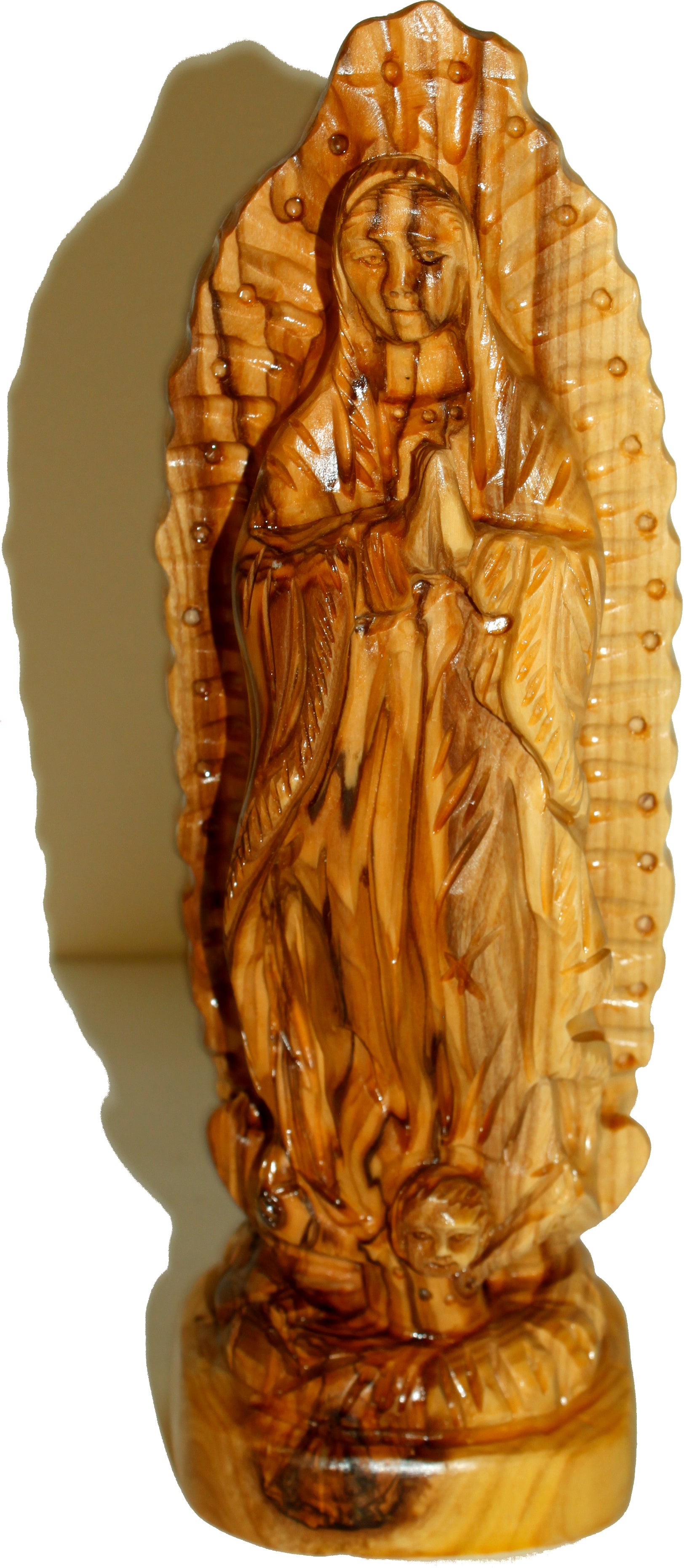 Holy Land Market Virgin or Lady of Guadalupe Olive Wood Statue from Bethlehem - (24 cm cm or 9.25 inches)、mySite、topwebapps