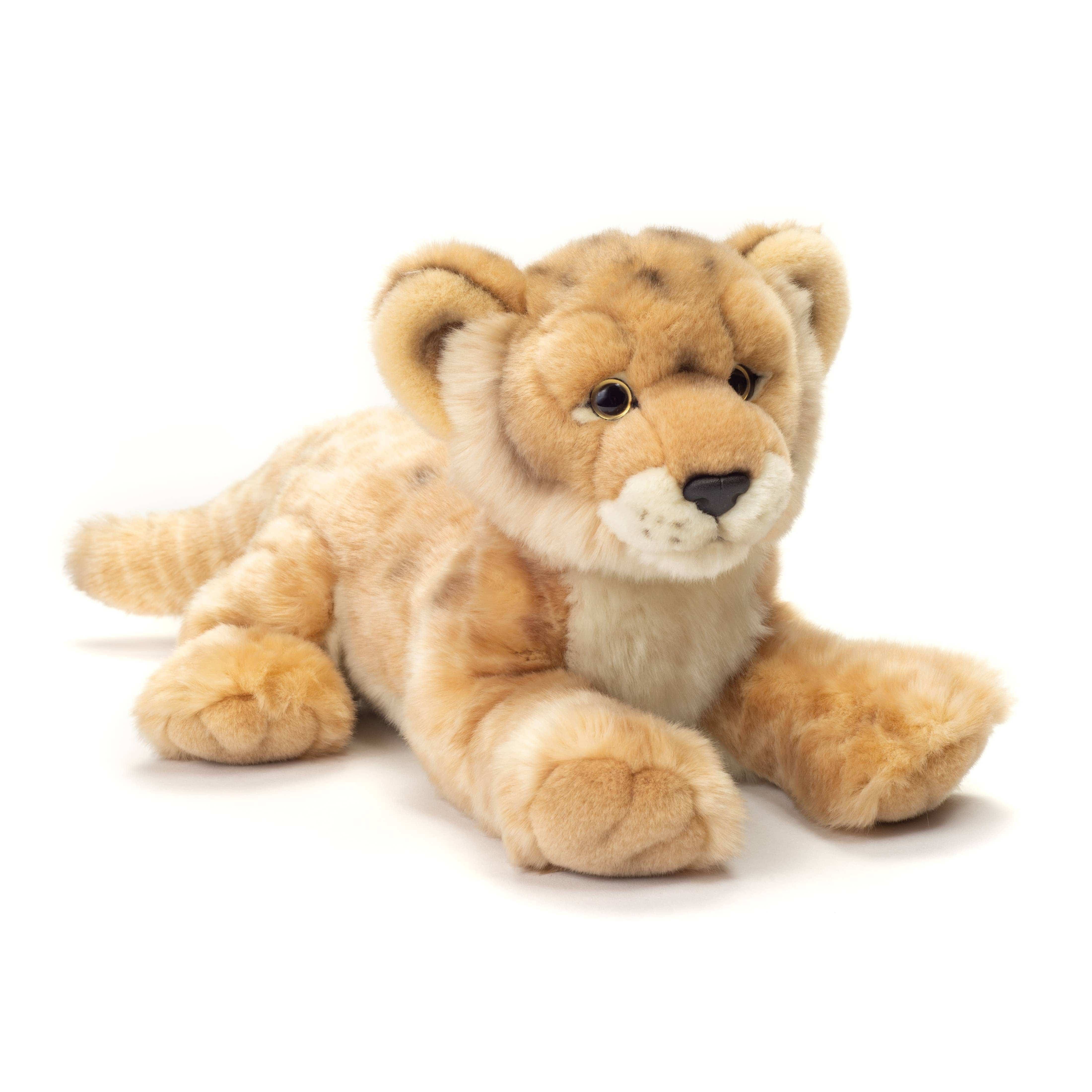 Plush Realistic Lioness Lying 32 cm - Eco-friendly plush toy by Teddy Hermann、mySite、g9winljtr