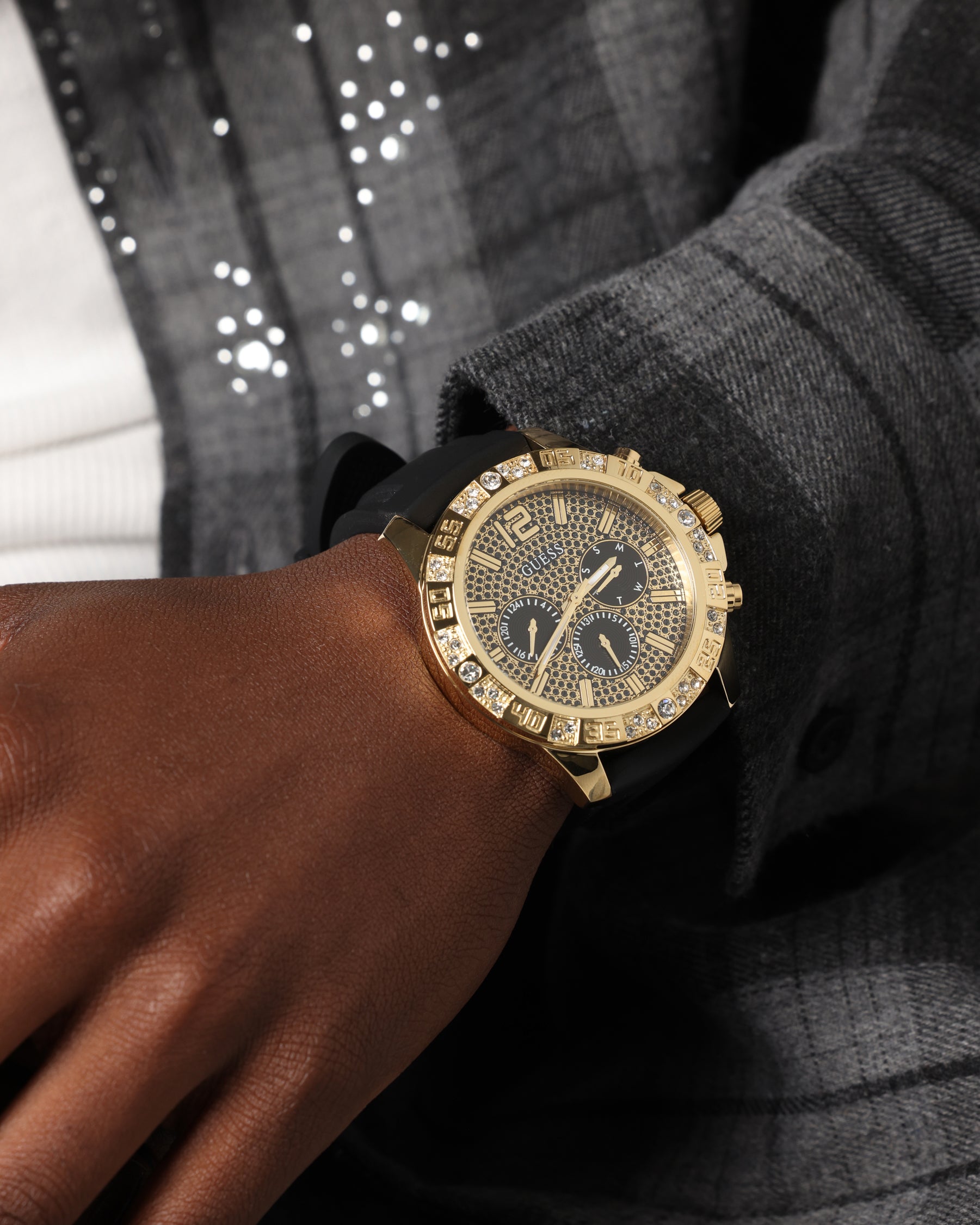 Guess Mainline Majestic Crystal Watch Gold/Green、mySite、zt4zffjzw