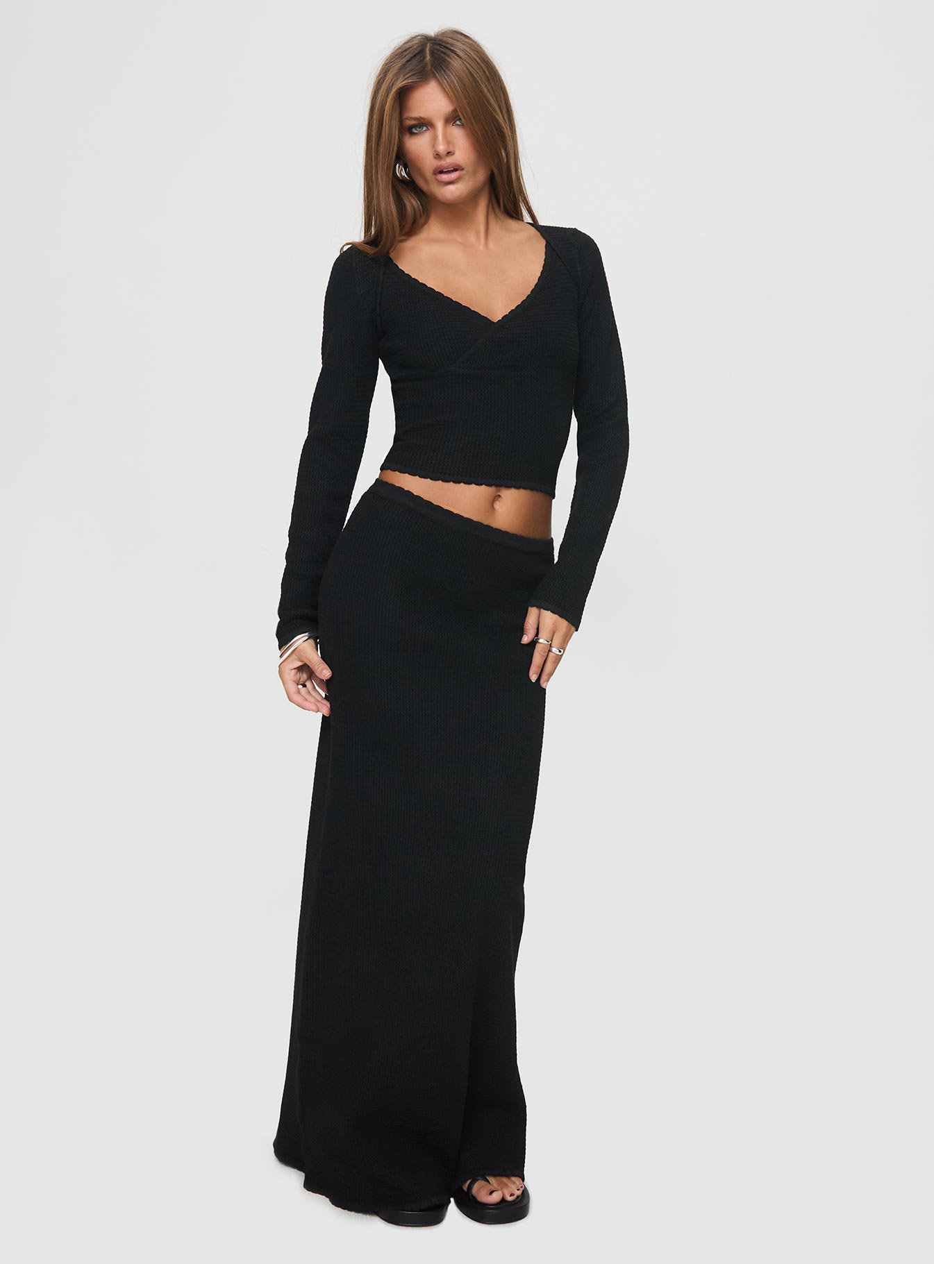 Memi Long Sleeve Top Black、mySite、solidvoid