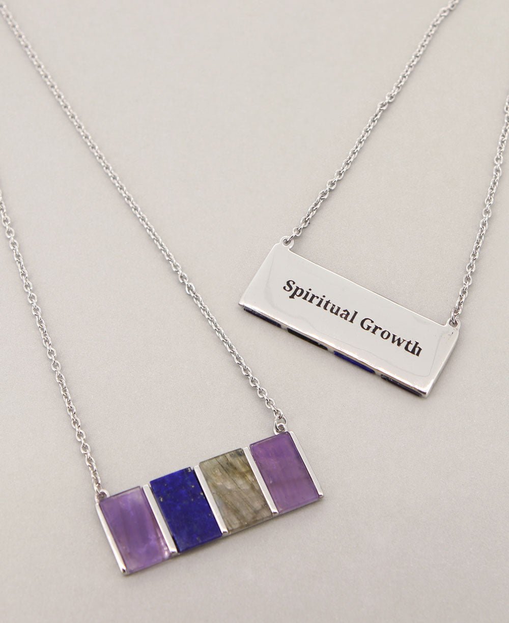 Amethyst, Labradorite, and Lapis Sterling Silver Necklace、mySite、topwebapps