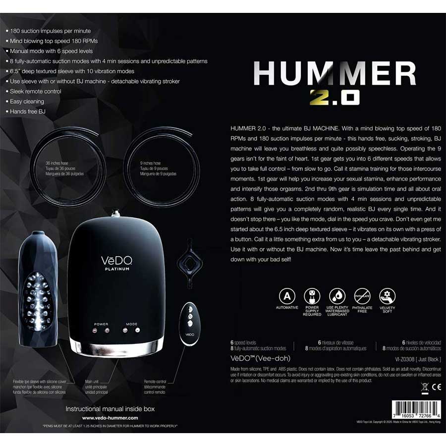 VeDO Hummer 2.0 Vibrating Auto Blow Job Oral Sex Simulator Machine、mySite、bottomscart