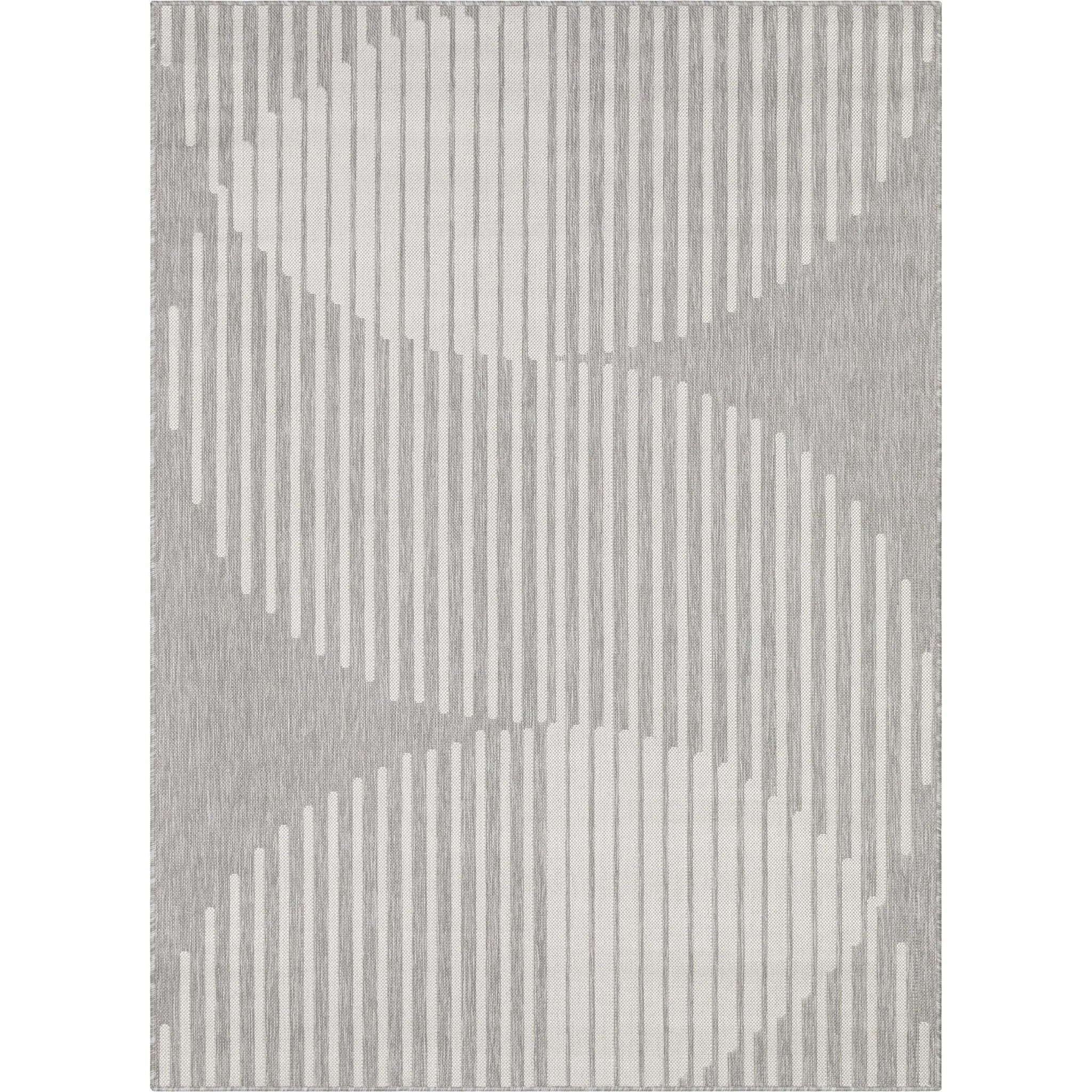 Alder Modern Stripes Indoor/Outdoor Ivory Grey Flat-Weave Rug、mySite、gigharbornorthrealestate